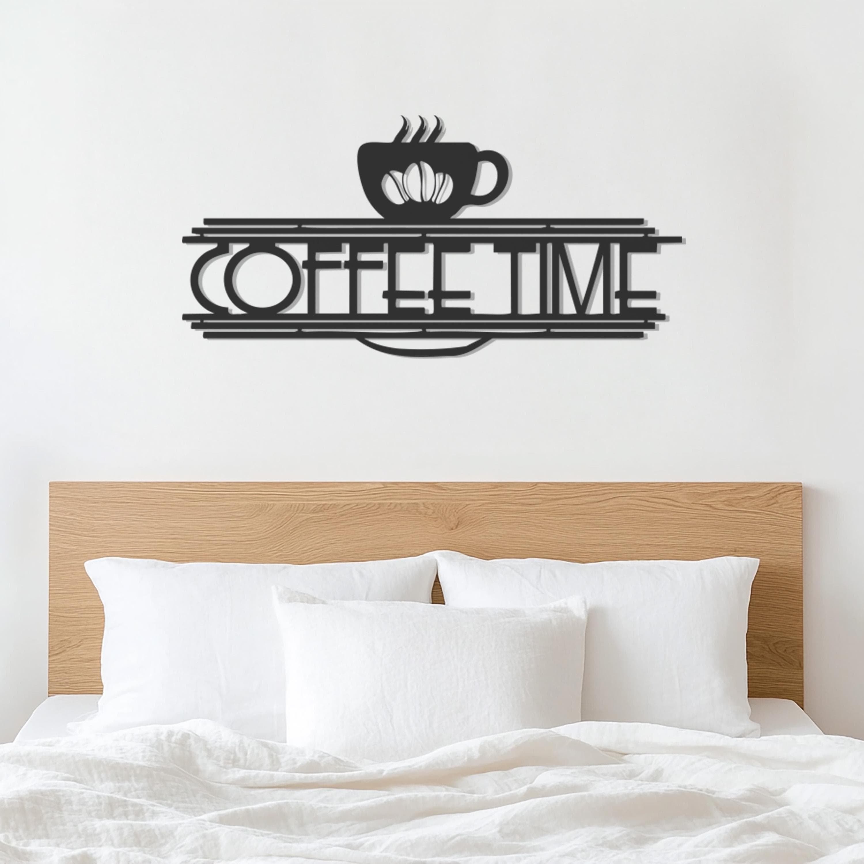 Coffee Time Metal Wall Art Sign,Kitchen Coffee Bar Decor, Coffee Cup Wall Hanging, Gift For Coffee Lovers, Minimalist Cafe Wall Accent - image 5