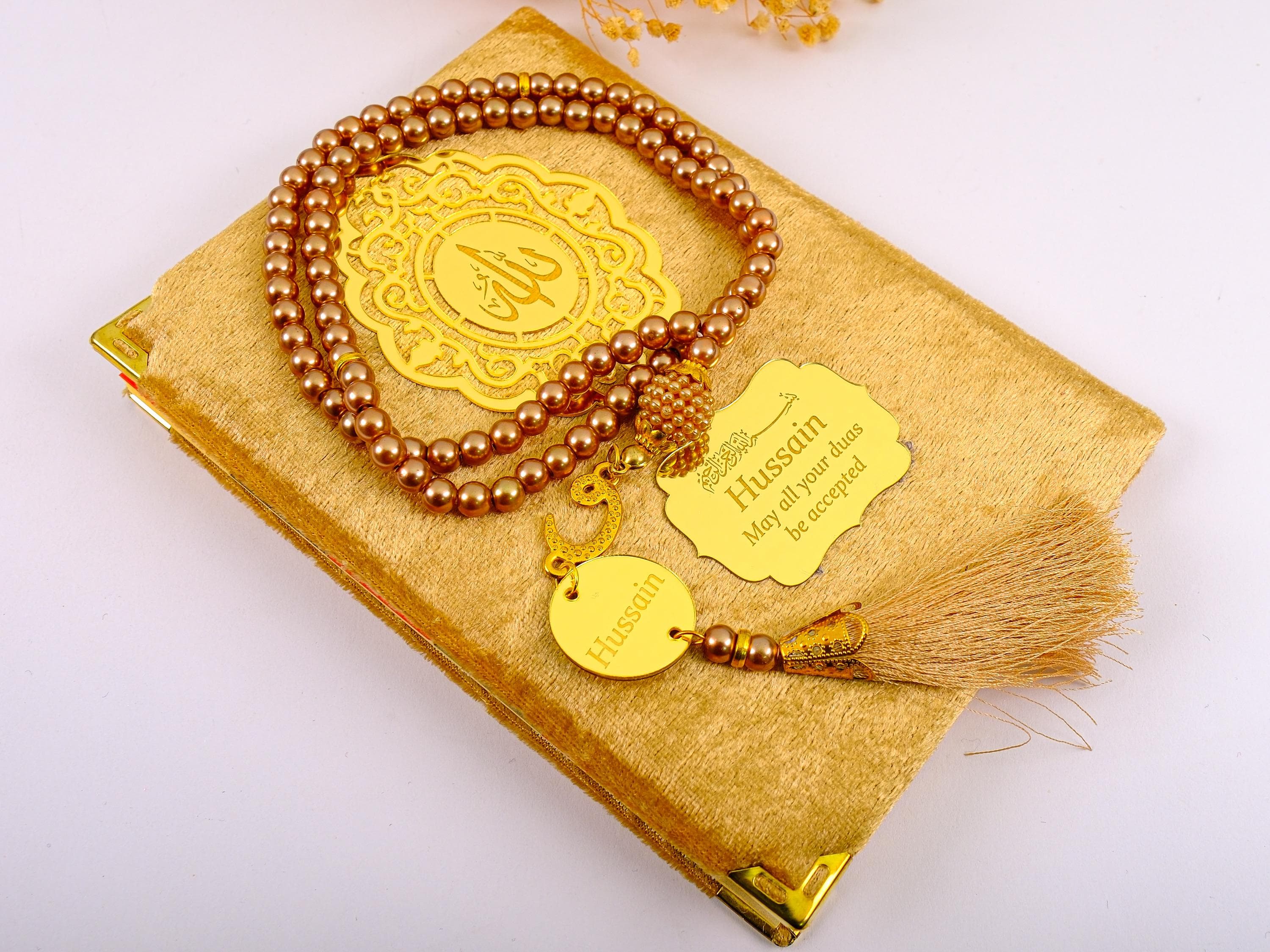 Personalized Dua Book Bookmark Tasbeeh Islamic Gift Set | Ramadan Eid Wedding Baby Shower Birthday Muslim Party Favors Gifts for Guests - image 4
