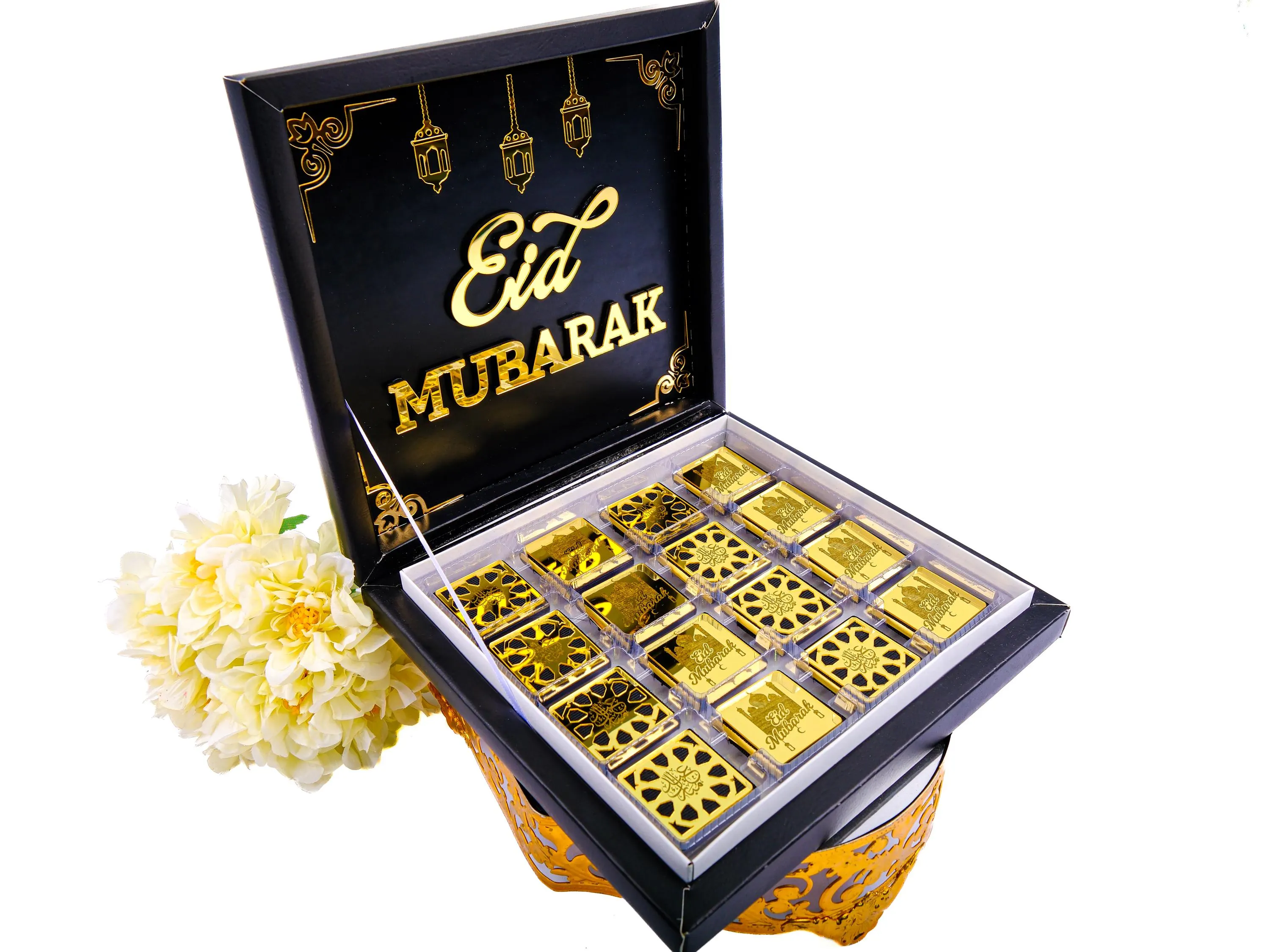 16 PCS with Box Ramadan Kareem Eid Mubarak Eid al-Adha Chocolate Favors for Guest, Wedding Baby Shower Islamic Muslim Party Favors Gifts