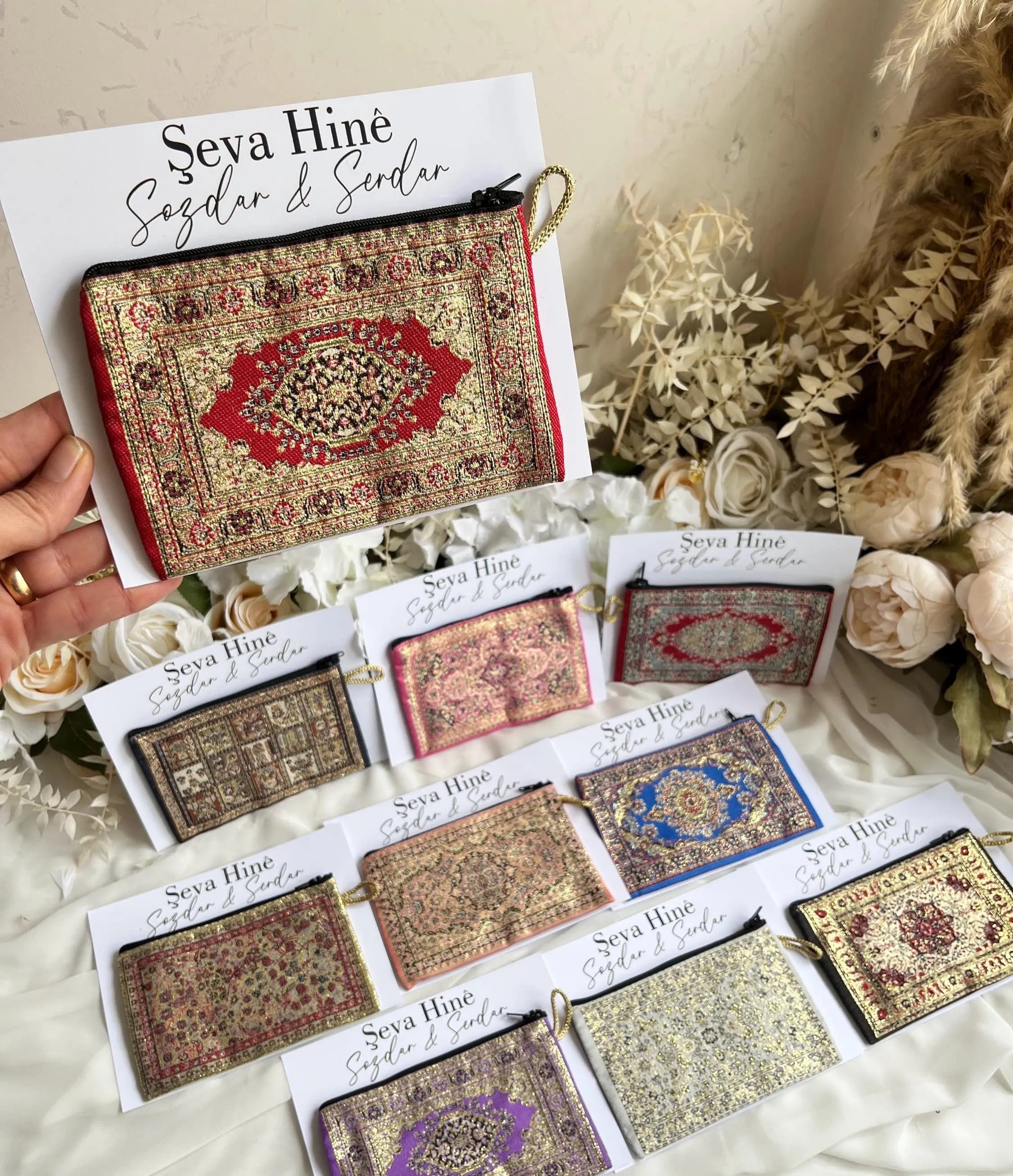 Turkish Kilim Wallet: Henna Party Favor, Ottoman Print - Henna Bridesmaid Gift - image 3