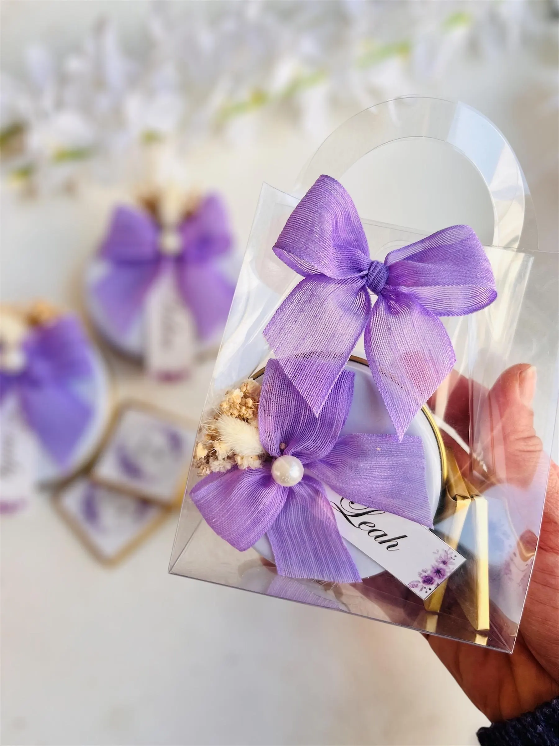 Personalized Elegant Wedding Candle & Cholate Gift Bag Favor: Wedding , Engagement, Bridal Shower, Save the Date - image 5