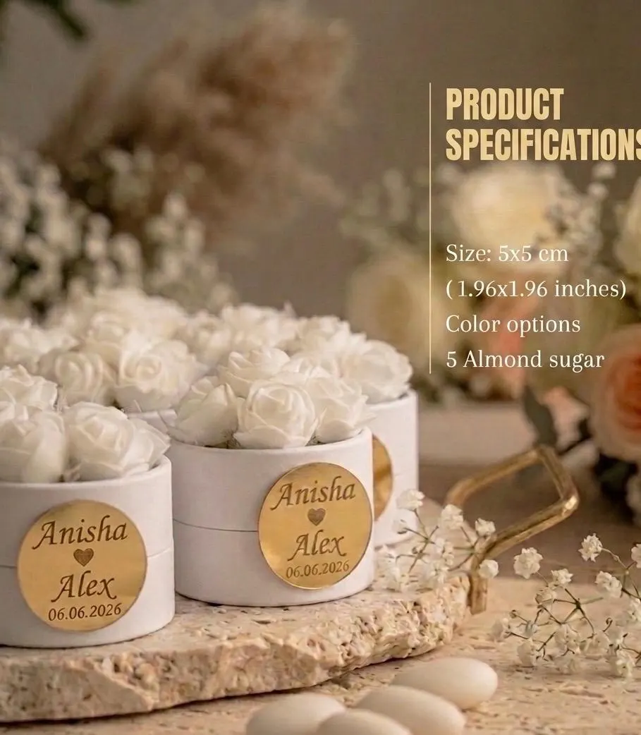 Personalized Wedding Almond Favor: Floral Almond Candy Gift Box - image 5
