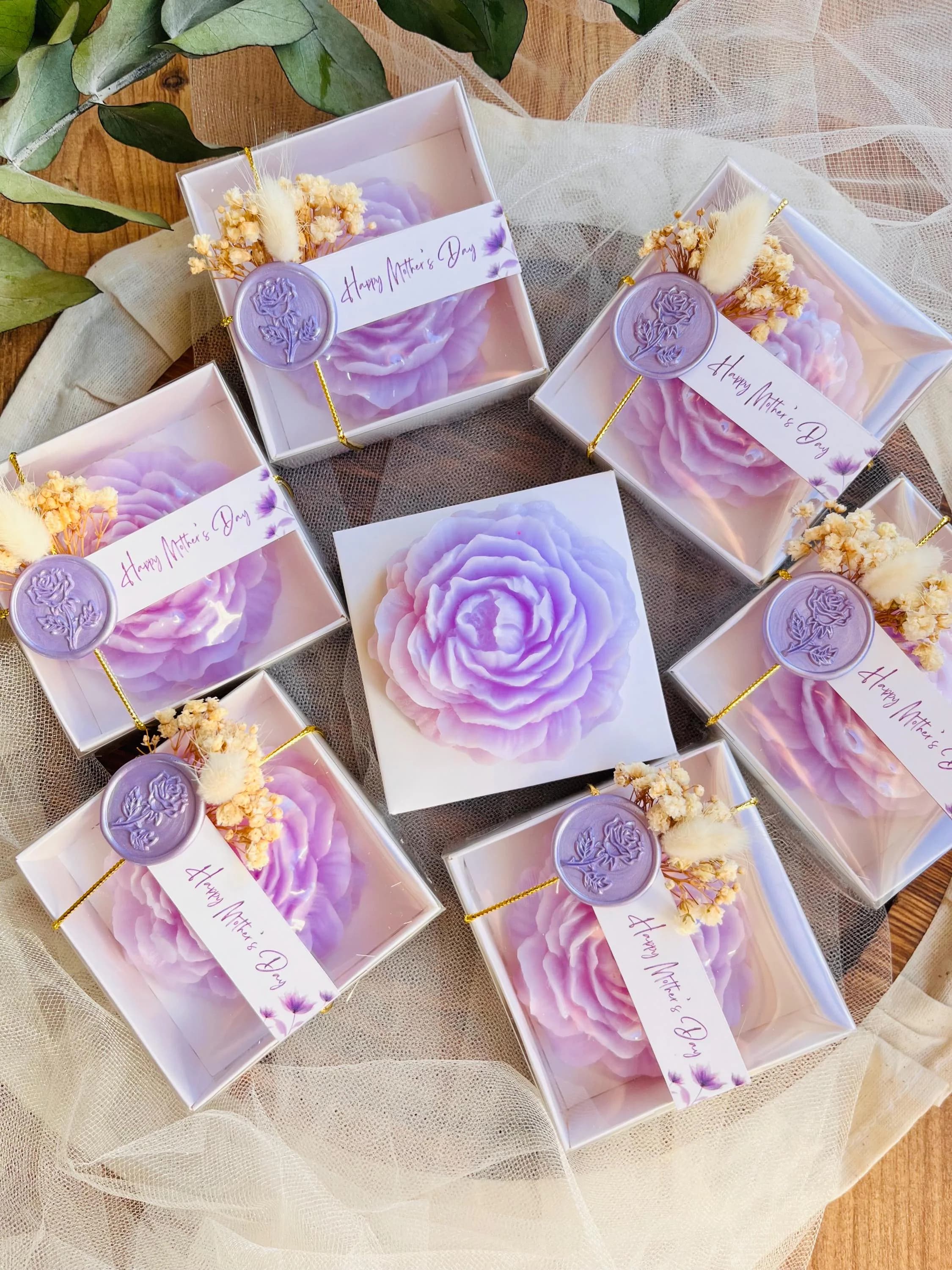 Personalized Peony Candle Wedding Favors: Custom Scended Candles, Bridal Shower