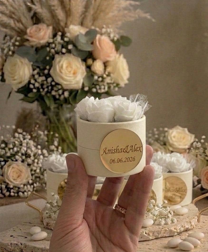 Personalized Wedding Almond Favor: Floral Almond Candy Gift Box - image 3