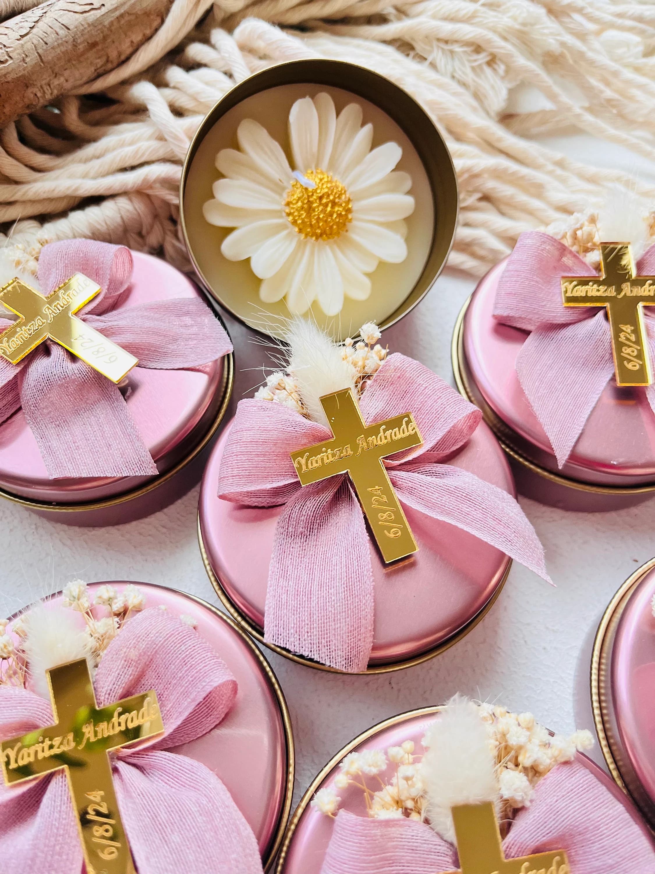 Personalized Baptism Candle Favors: Christening, First Communion Gift - image 2