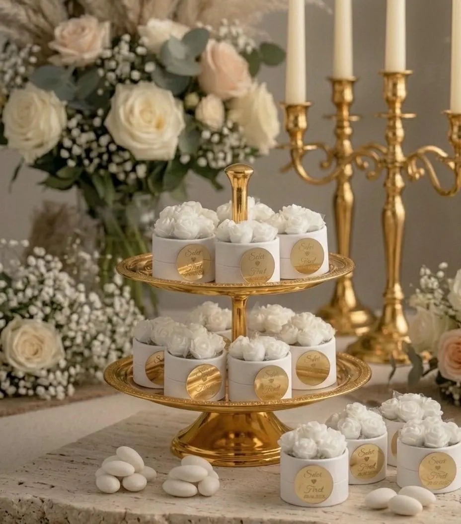 Personalized Wedding Almond Favor: Floral Almond Candy Gift Box - image 4