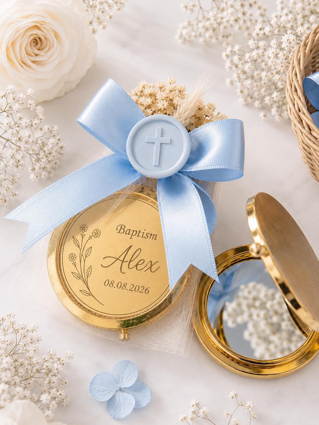 Personalized Compact Mirror: Baptism Favors, Christening Gift, Mi Bautizo , Holy  Communion Keepsake