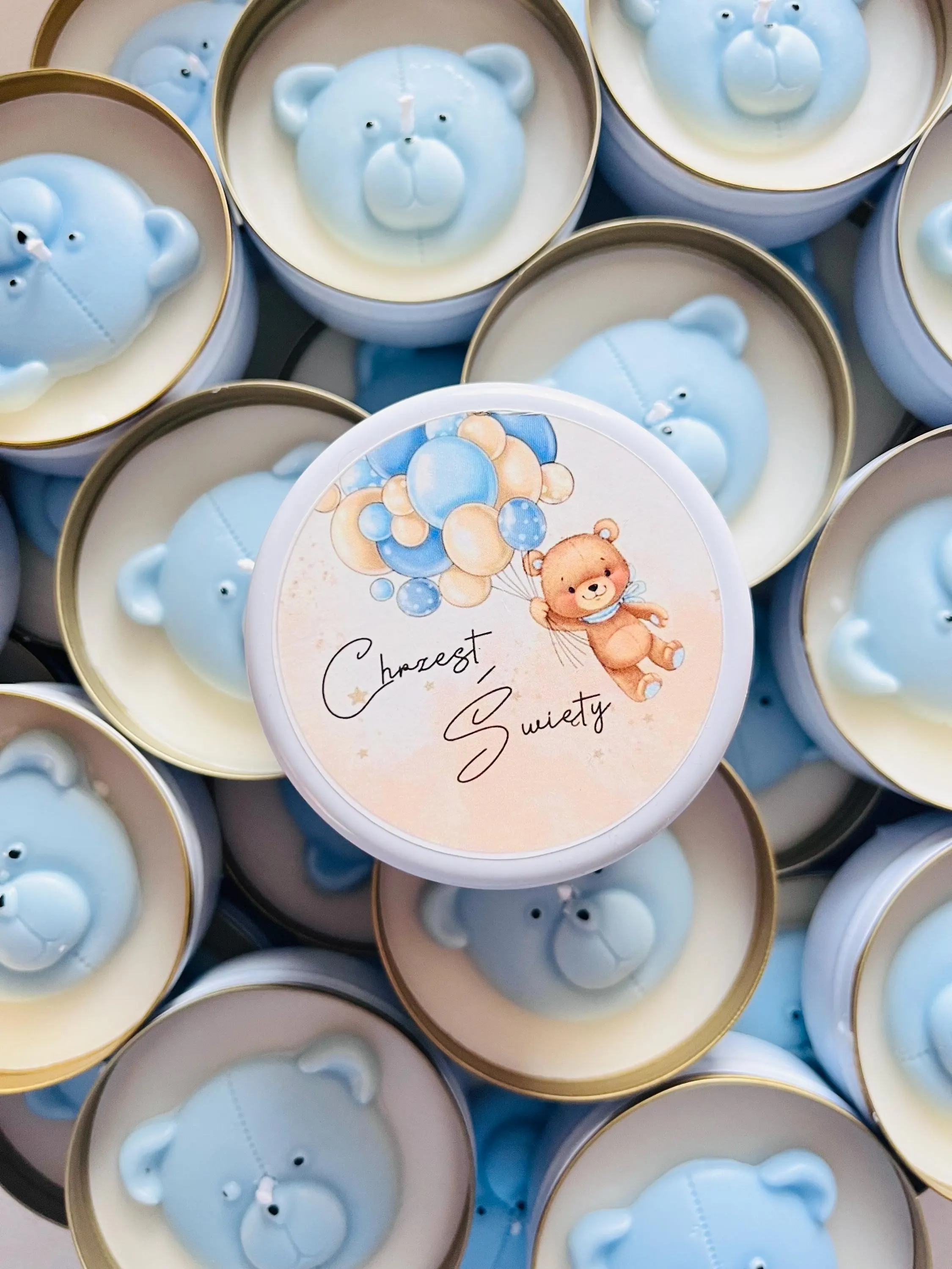 Personalized Baptism Thank You Candle Favors For Guest, Christening Candle Favors, Baptism Teddy Bear Gift, Baby Shower Gift, Newyears Favor