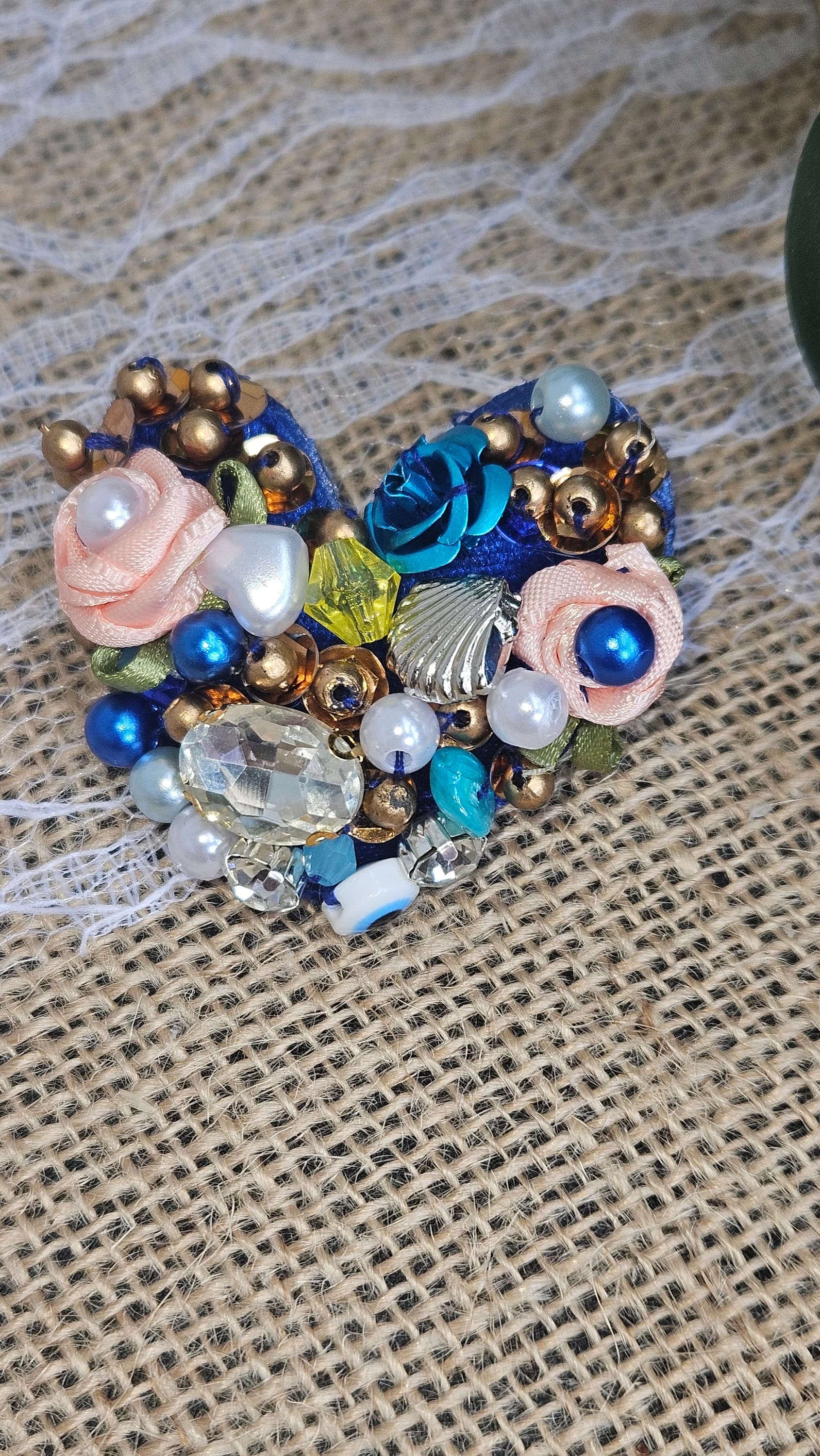 Mothers Day Gifts, Gifts for Mom, Gifts for Her, Easter Gifts,  Handmade Brooches, Gifts for Wife, bridesmaid Gifts, Heart Beaded Brooch - image 5