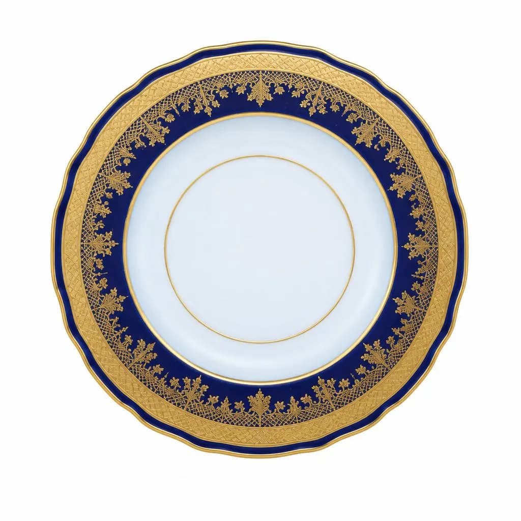 Limoges Cobalt Blue And  Gold - Bouillon Cup Saucer - France -  Antique Porcelain, Christmas Gift, Victorian Royal Cups Set Of 3 - image 5