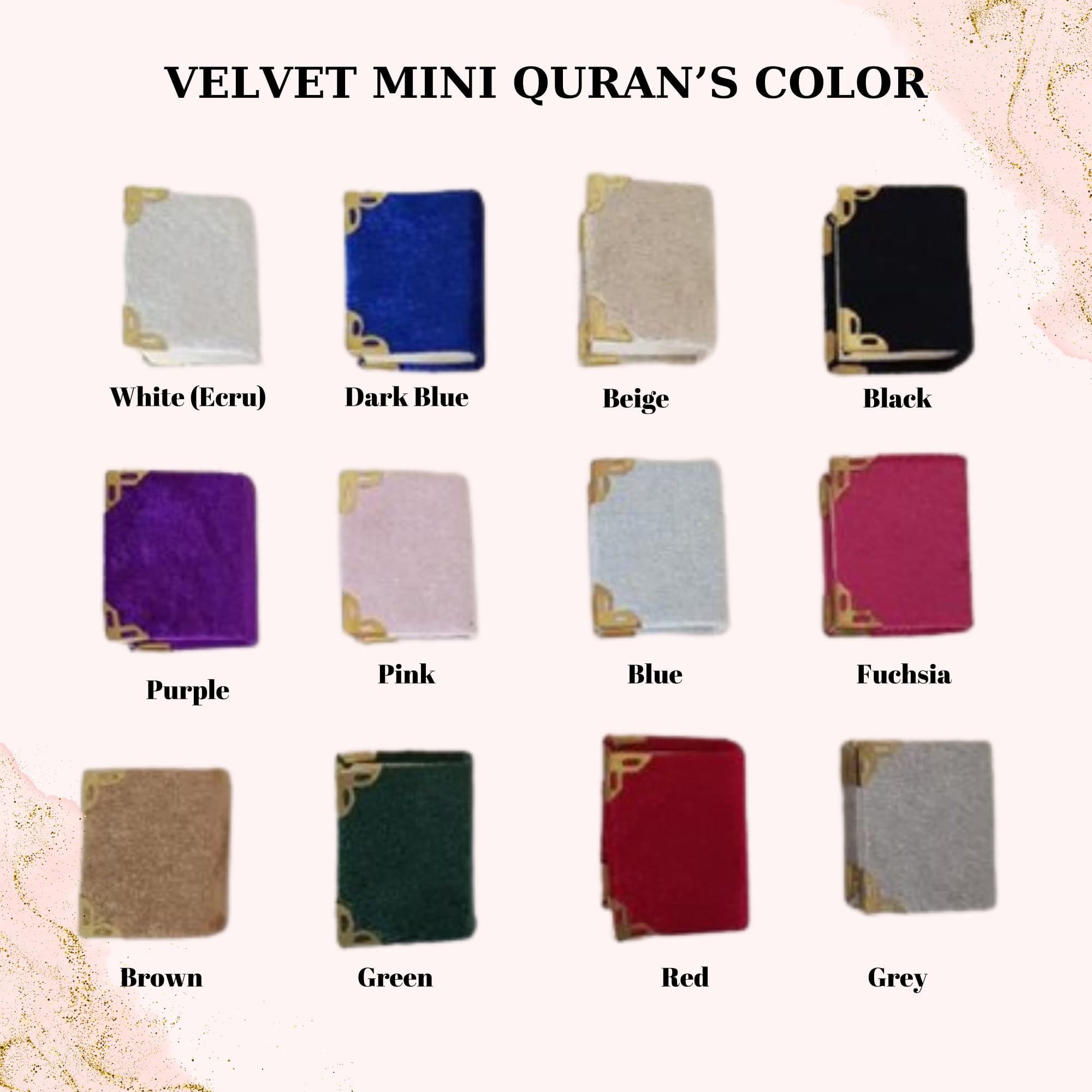 Personalized Velvet Mini Quran & Glass Tasbeeh Set: Islamic Baby Shower Favors - image 5
