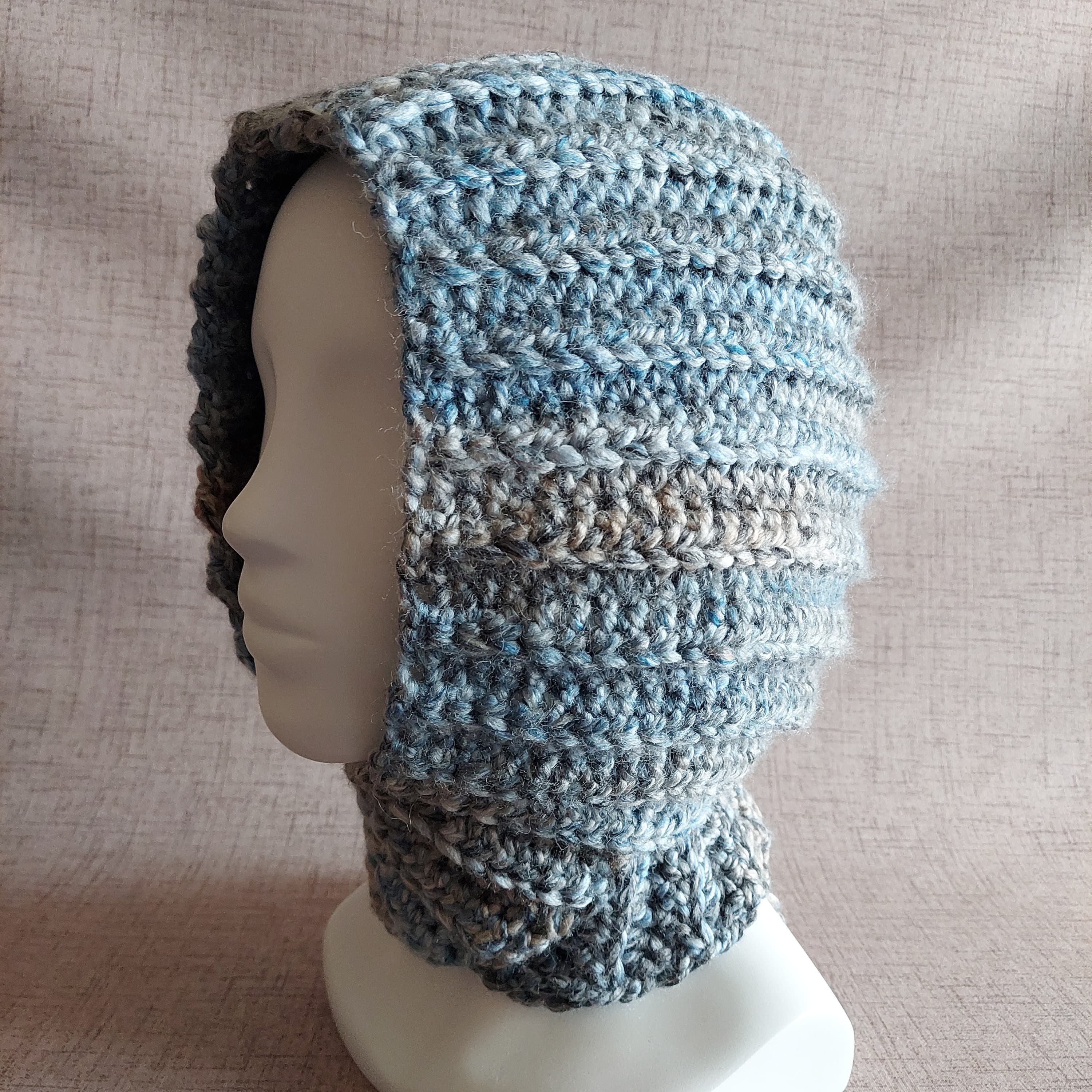 super bulky hooded head kerchief scarf crochet pattern
