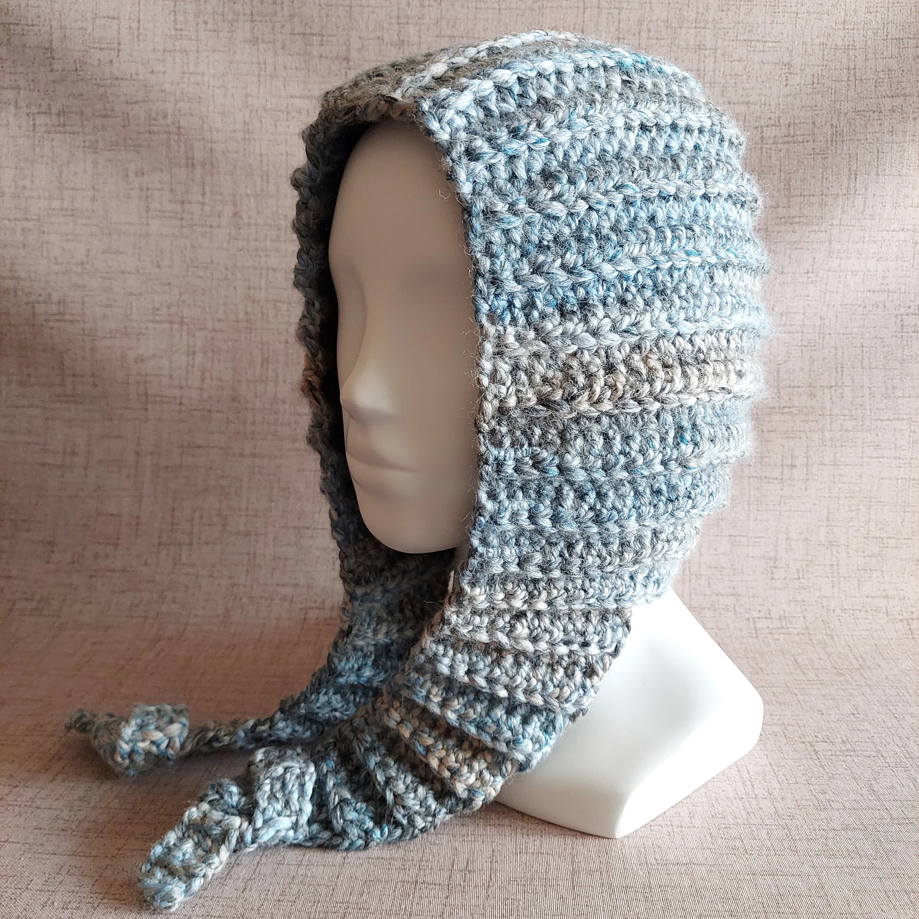 Crochet Bonnet Scoodie Hoodie: Bulky Chunky Hooded Cowl Hat Scarf Combo PATTERN