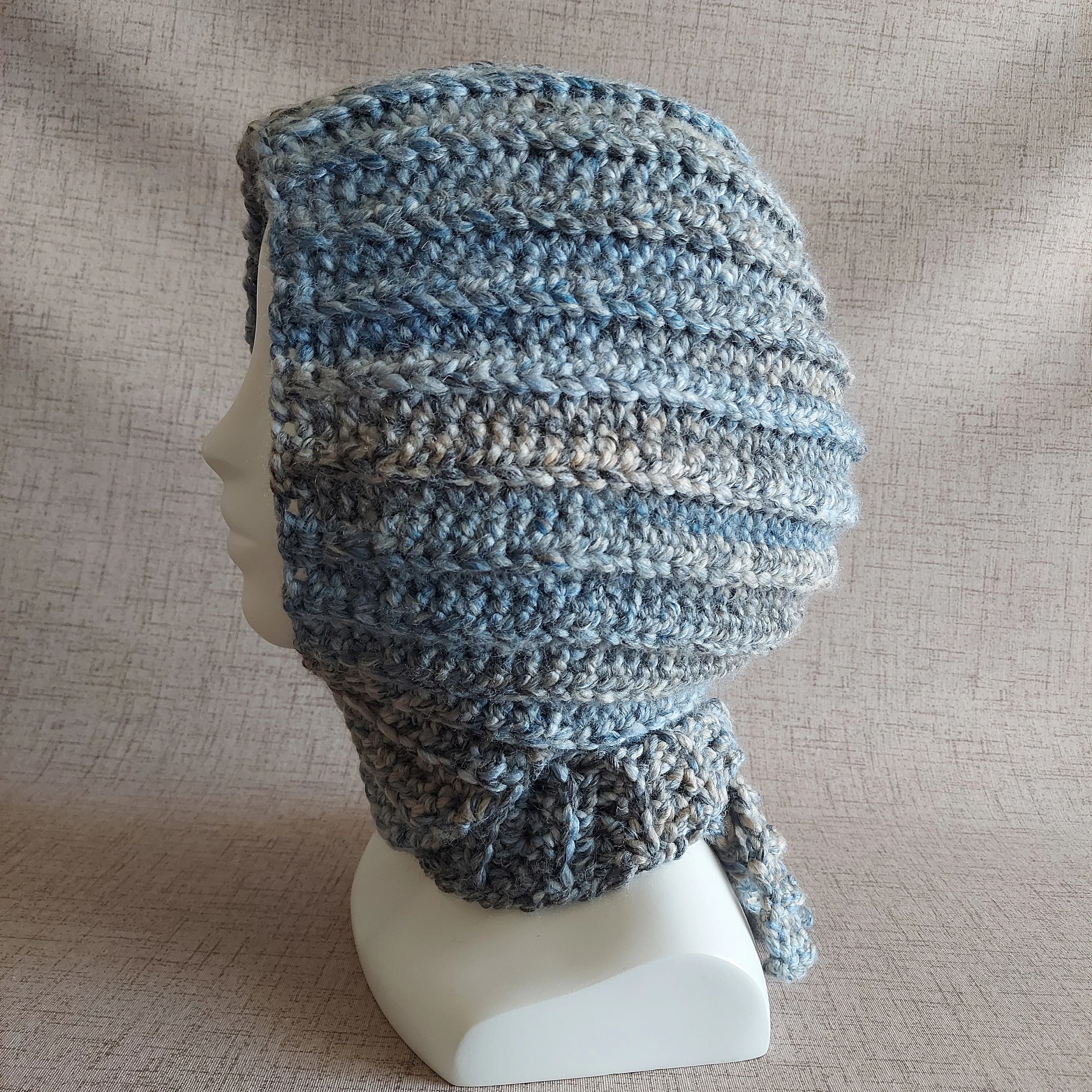 super bulky hooded head kerchief scarf crochet pattern