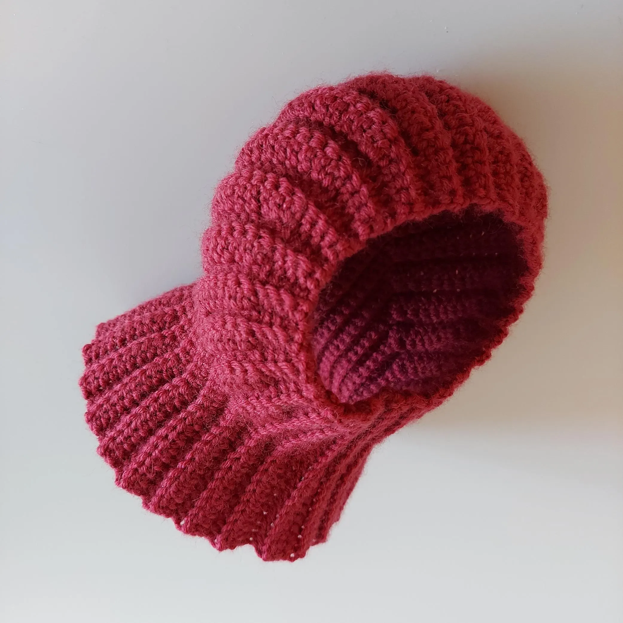 Adjustable crochet pattern for Small and Medium dogs cozy accessory - Hooded Snood Balaclava Hat that will keep your pet ears and neck warm and protected from wind and cold.