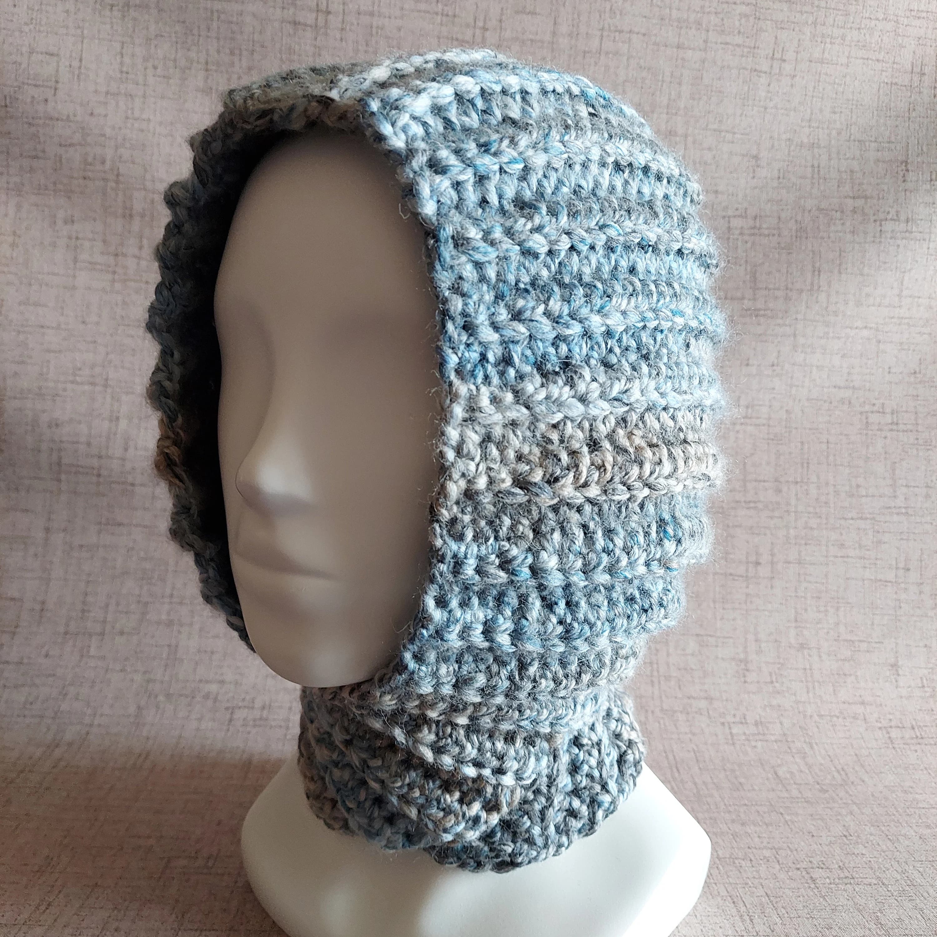 super bulky hooded head kerchief scarf crochet pattern