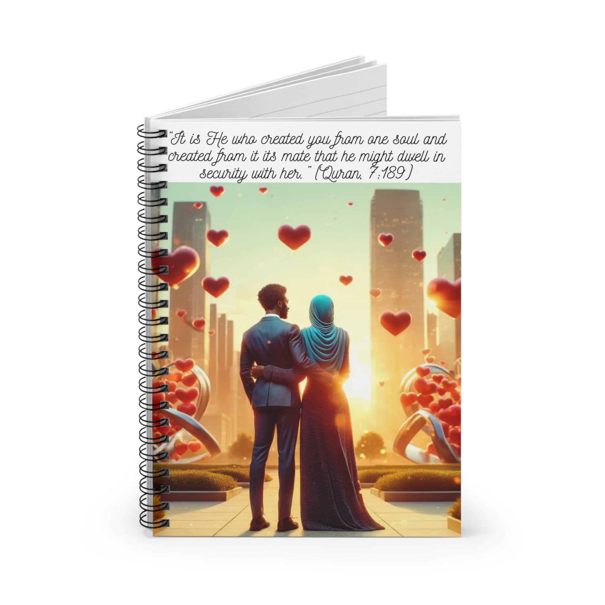 Black Muslim Couple journal Islamic Wedding Gift African Muslim bridal shower present African American Muslim Love African wedding notebook - image 3