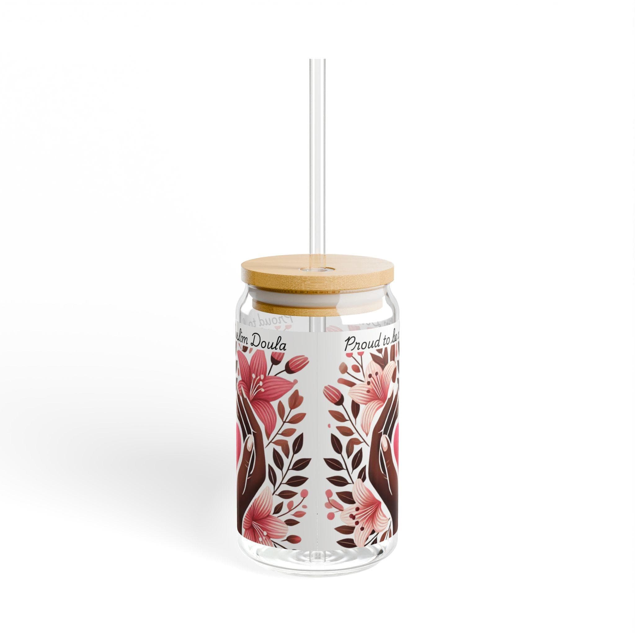 Customized African American Muslim Midwife Glass Cup Personalized African American Doula glass sipper customized African nurse glass sipper - image 3