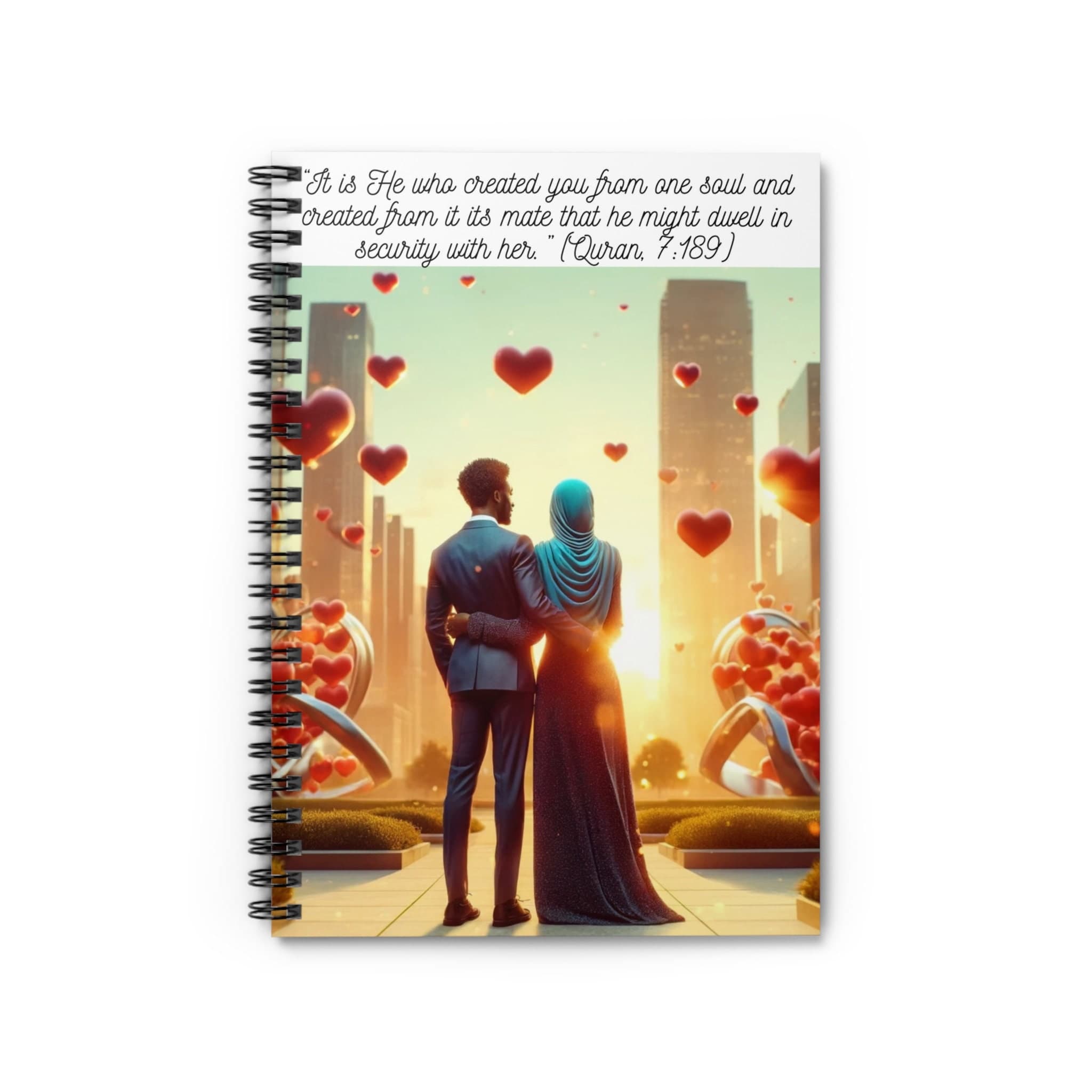 Black Muslim Couple journal Islamic Wedding Gift African Muslim bridal shower present African American Muslim Love African wedding notebook