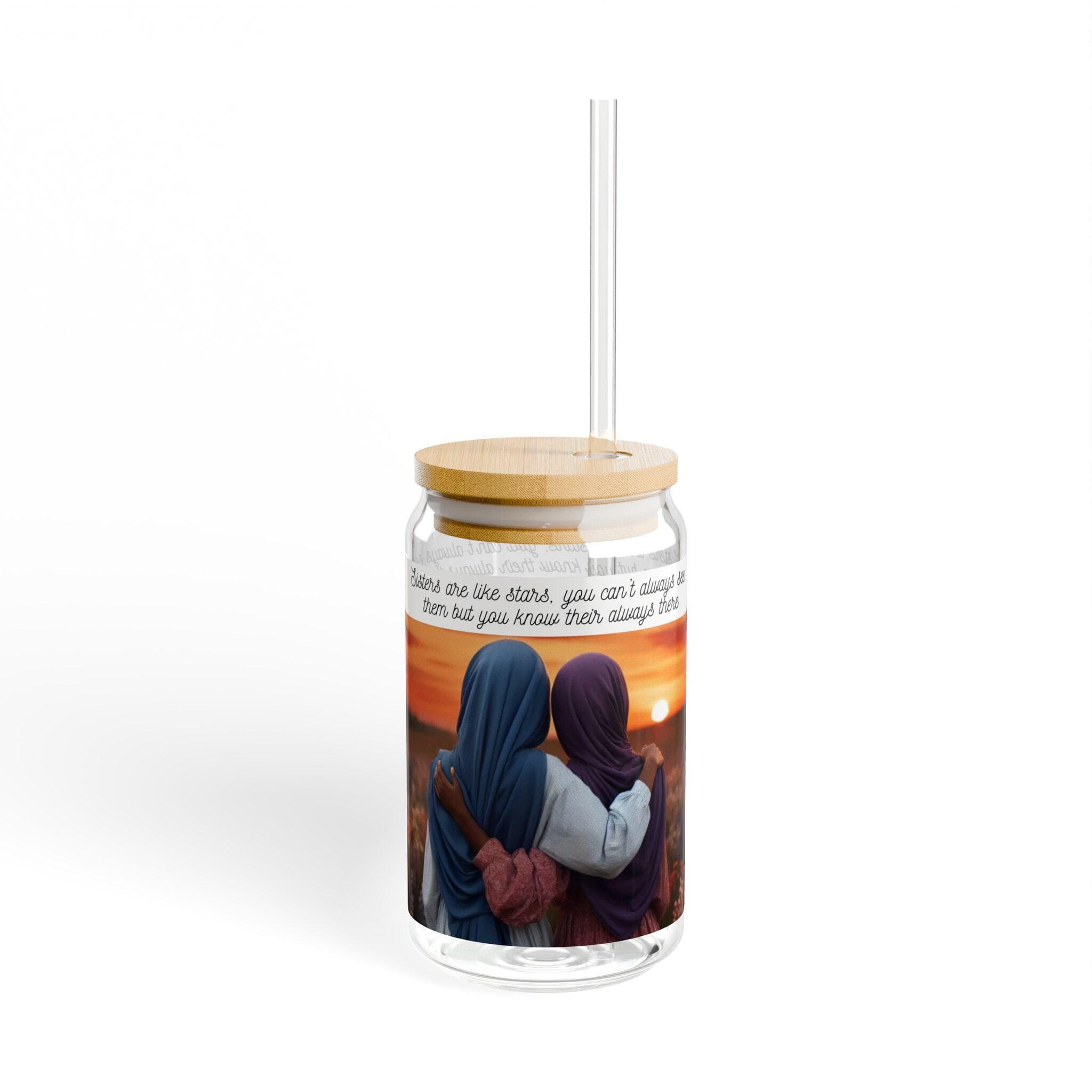 Gift for Muslim Sisterhood glass cup Black Muslim Hijabi Sisterhood cup Gift for African American Muslim Friend Gift for Black Muslim Friend