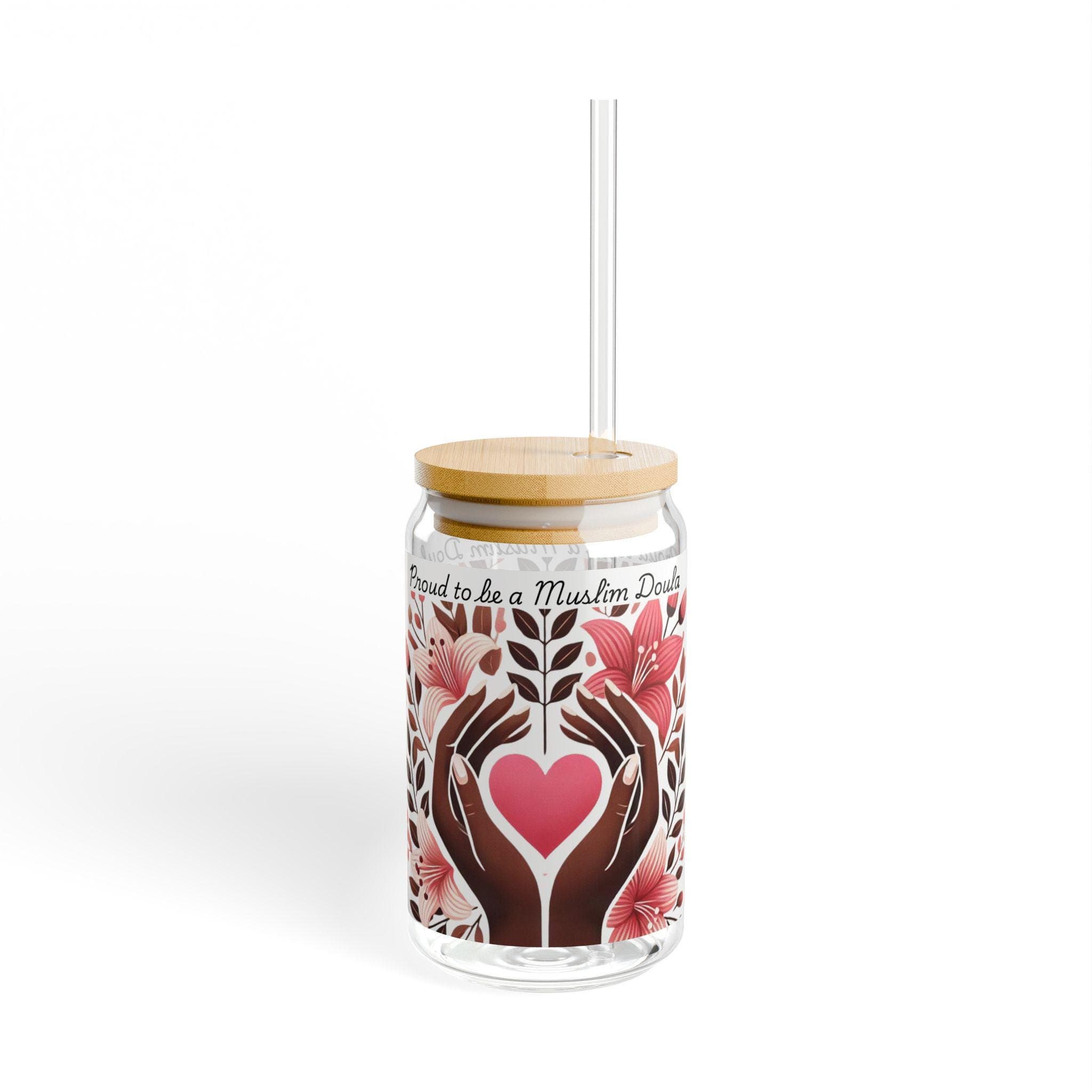 Customized African American Muslim Midwife Glass Cup Personalized African American Doula glass sipper customized African nurse glass sipper