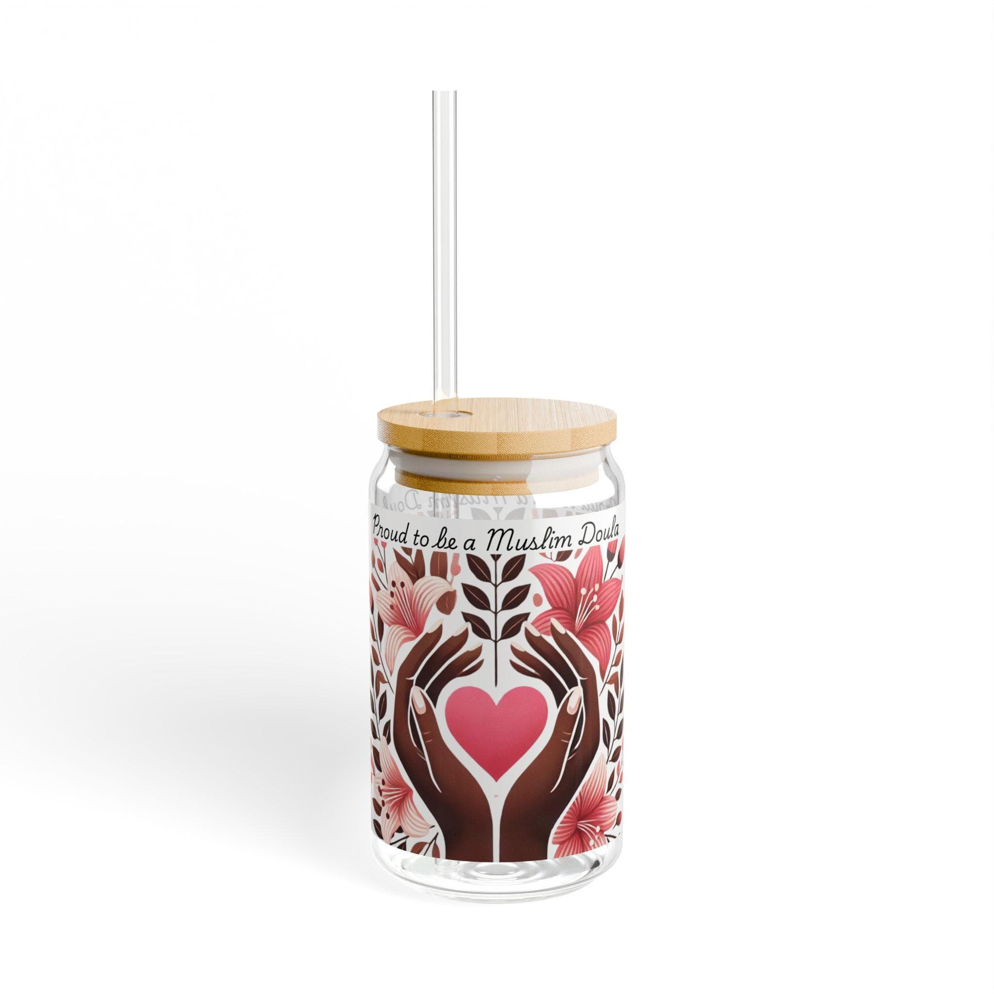 Customized African American Muslim Midwife Glass Cup Personalized African American Doula glass sipper customized African nurse glass sipper - image 4