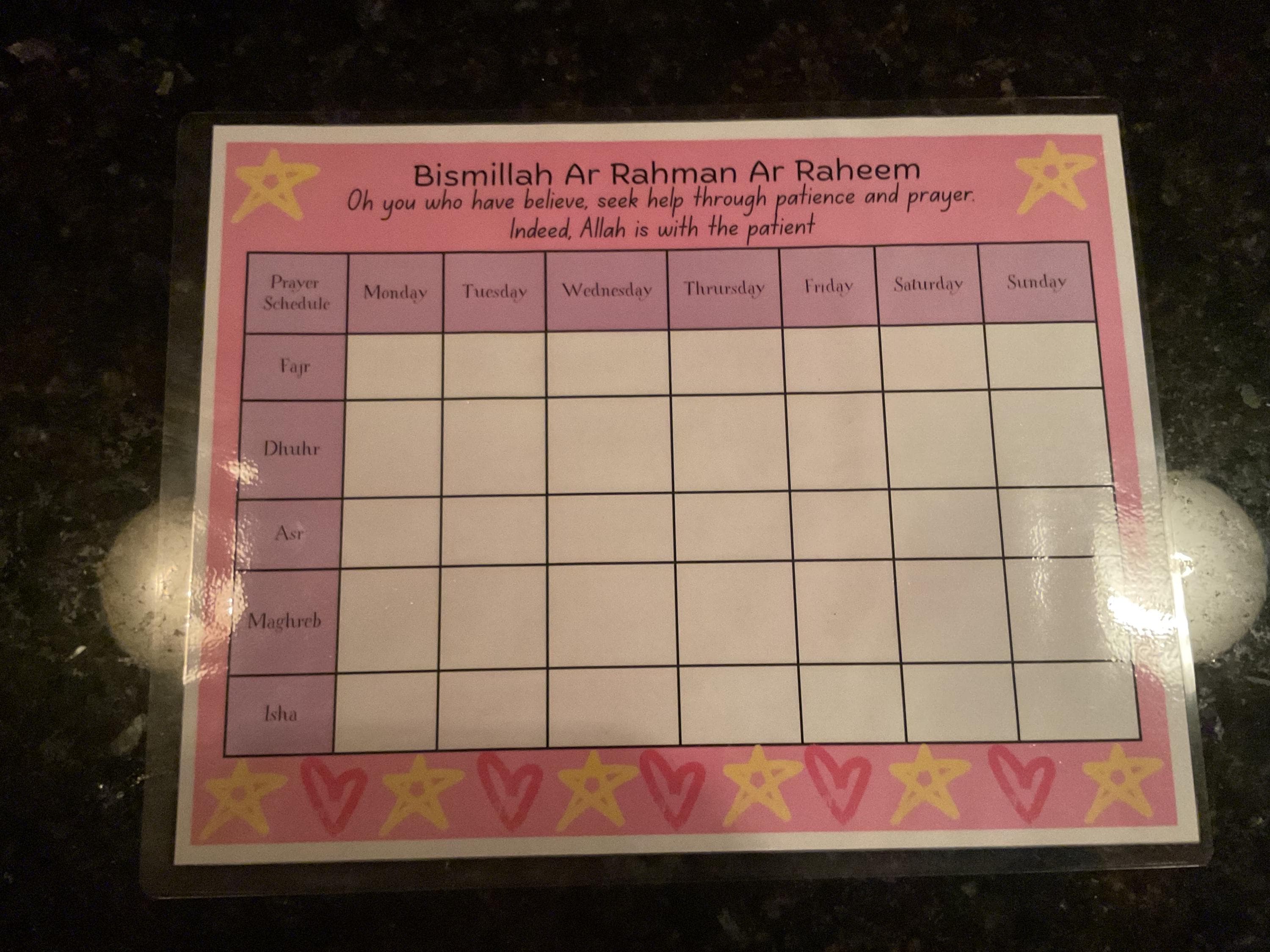 Kids Muslim Prayer Tracker Chart Kids Daily Salah Schedule Islamic Prayer Routine Chart for Children Girls Muslim Prayer Checklist