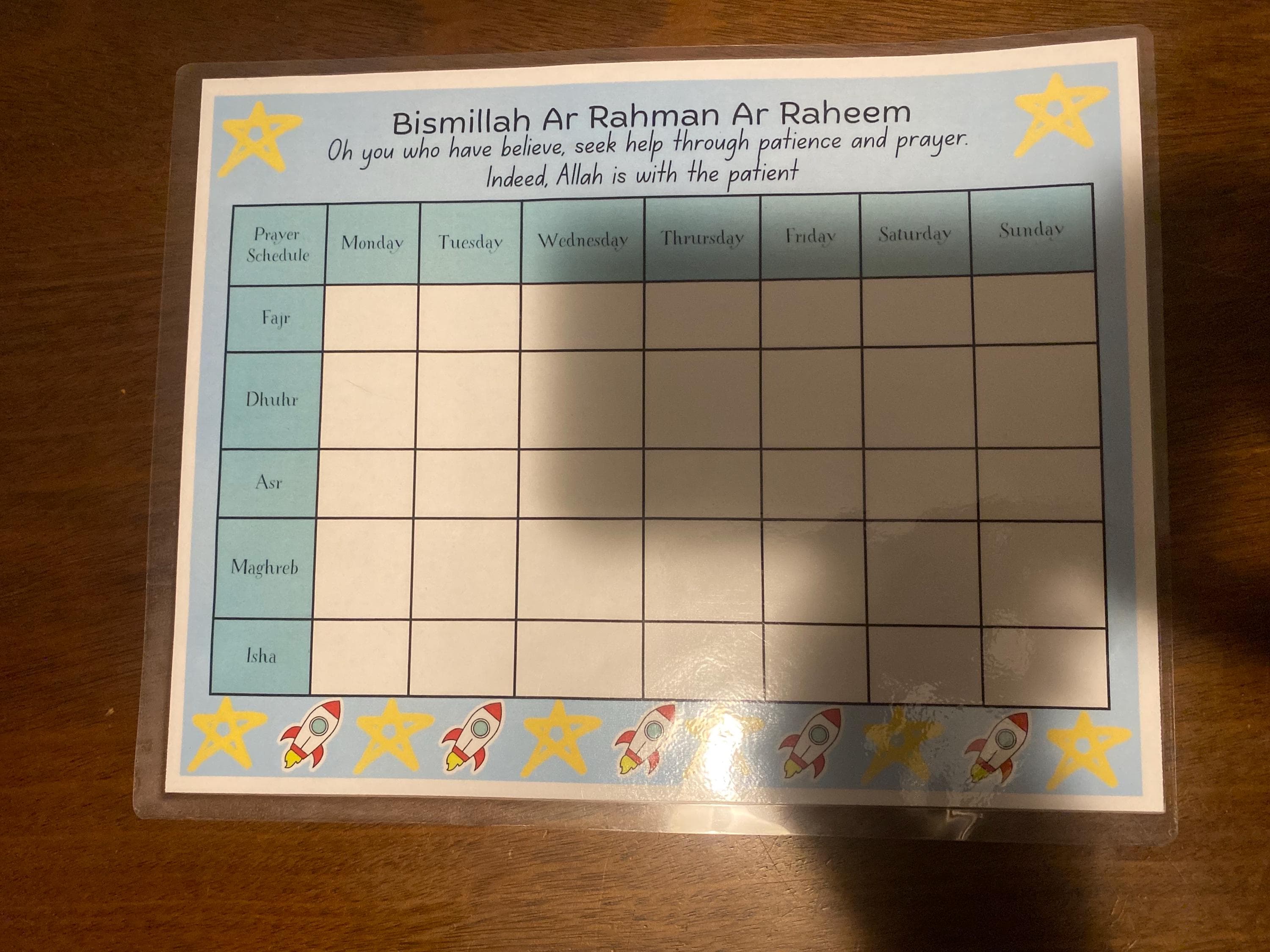 Kids Muslim Prayer Tracker Chart Kids Daily Salah Schedule Islamic Prayer Routine Chart for Children Boys Muslim Prayer Checklist