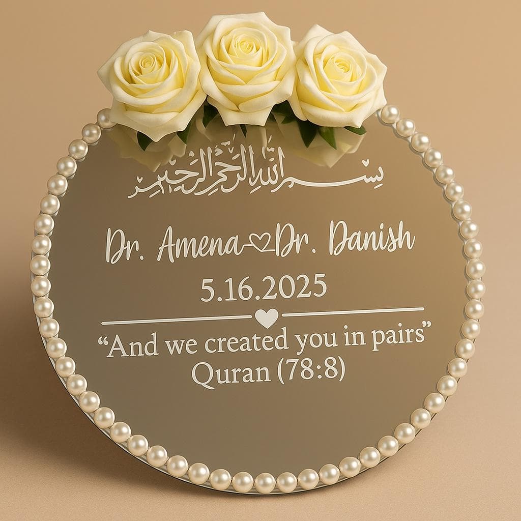 Custom Mirror Ring Tray: Personalized Nikkah/Engagement Gift - image 5