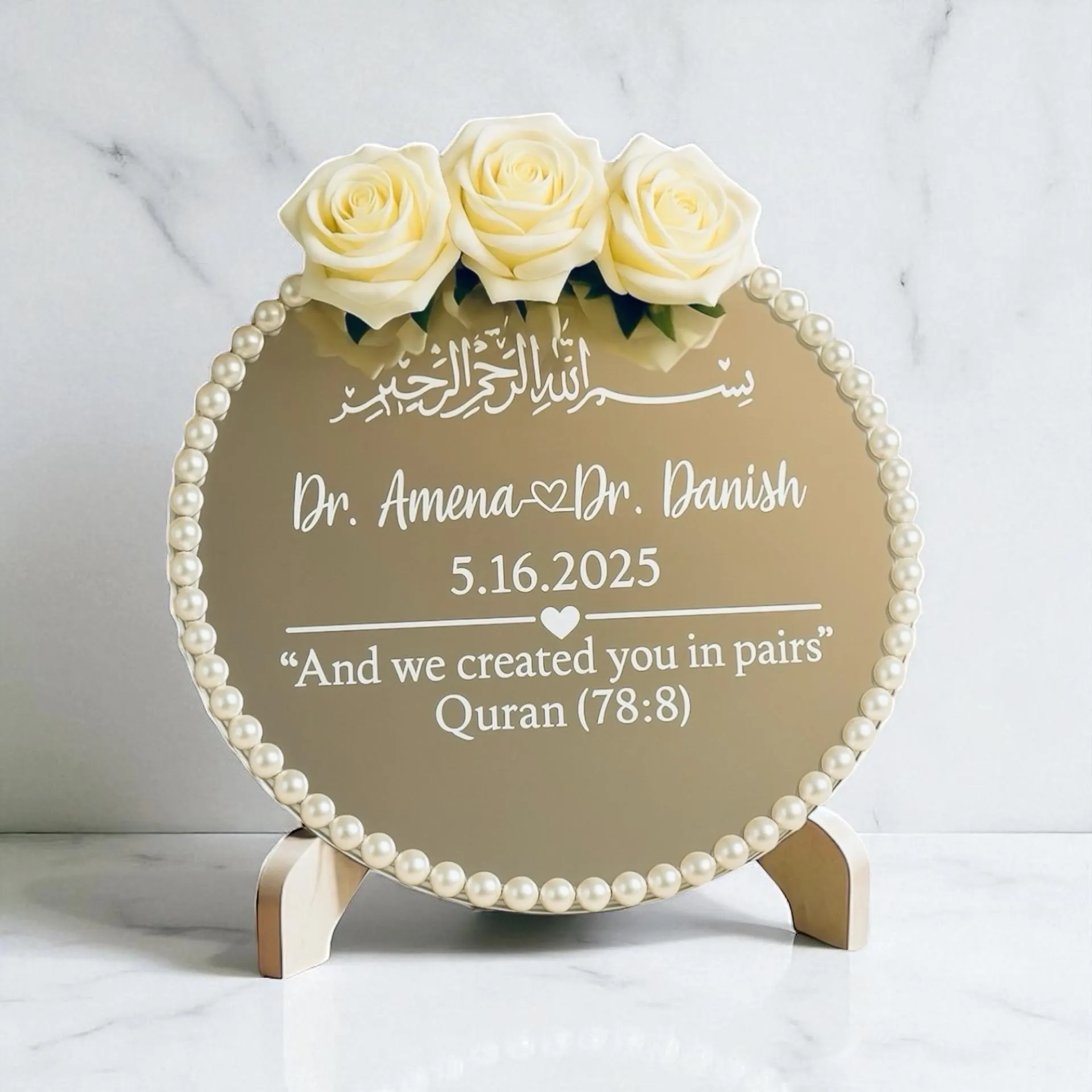 Custom Mirror Ring Tray: Personalized Nikkah/Engagement Gift - image 4