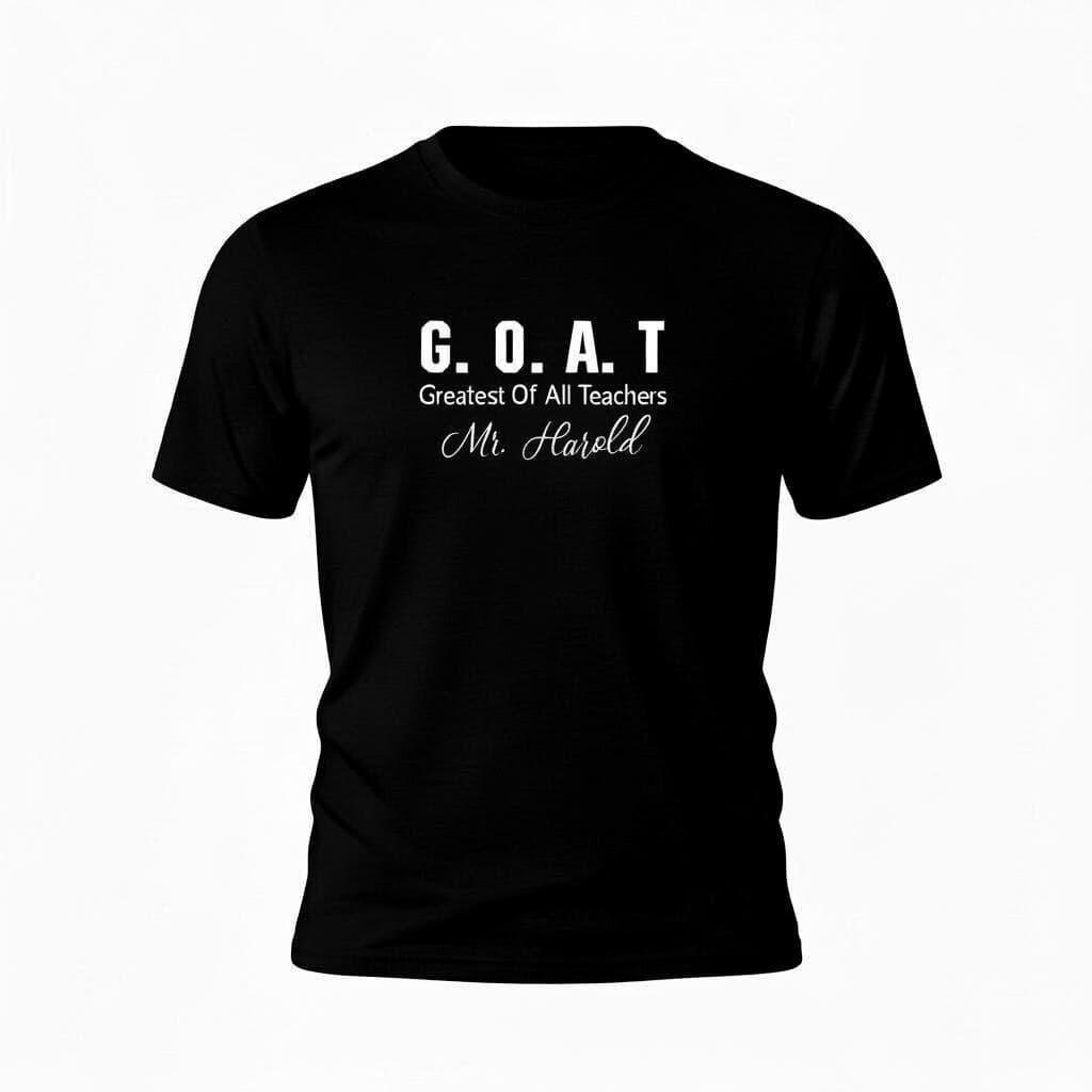 G.O.A.T Greatest of All Teachers Shirt | Custom Teacher Name T-Shirt | Personalized Teacher Appreciation Gift - image 3