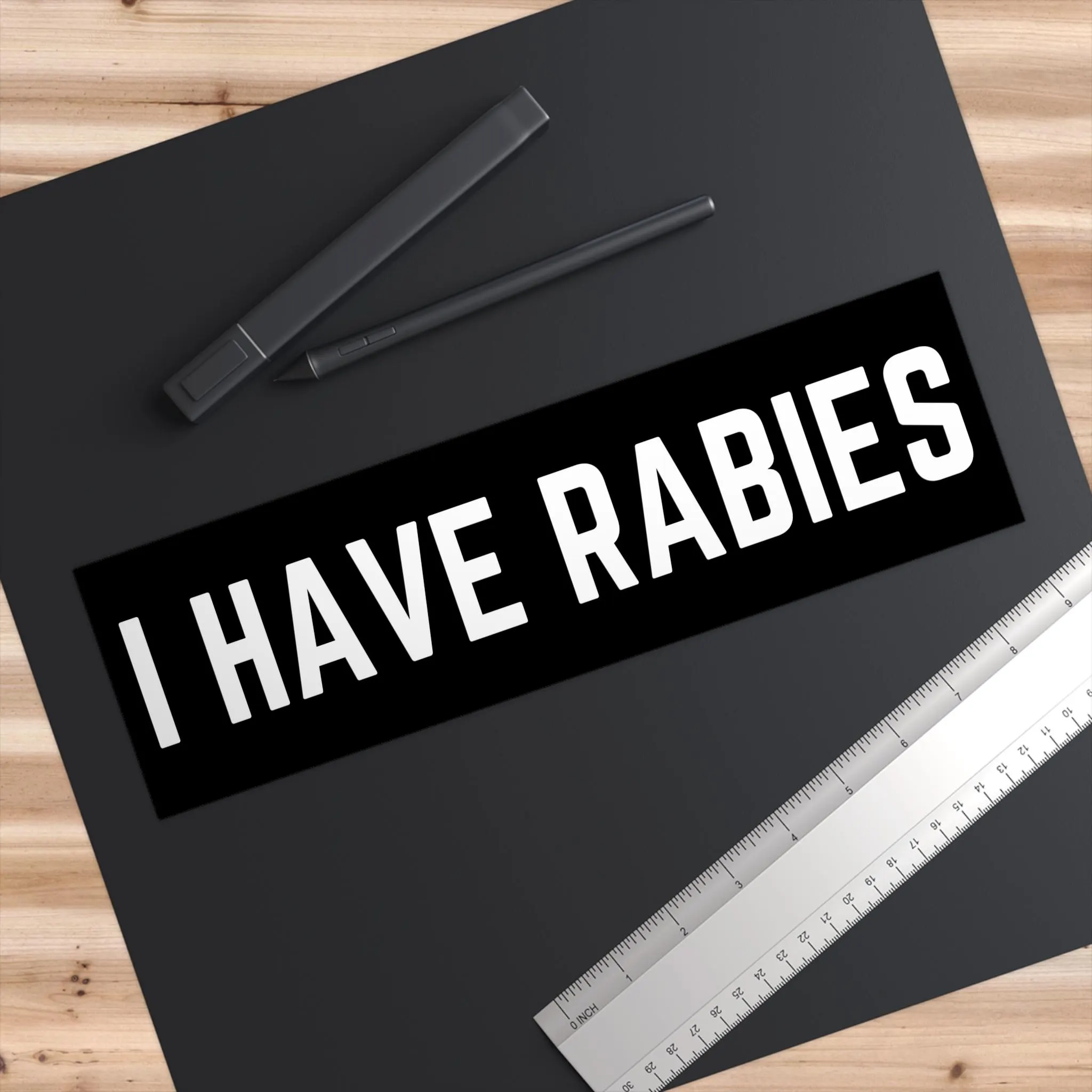 Rabies Bumper Sticker sarcastic funny sticker chaotic gag humor - image 4