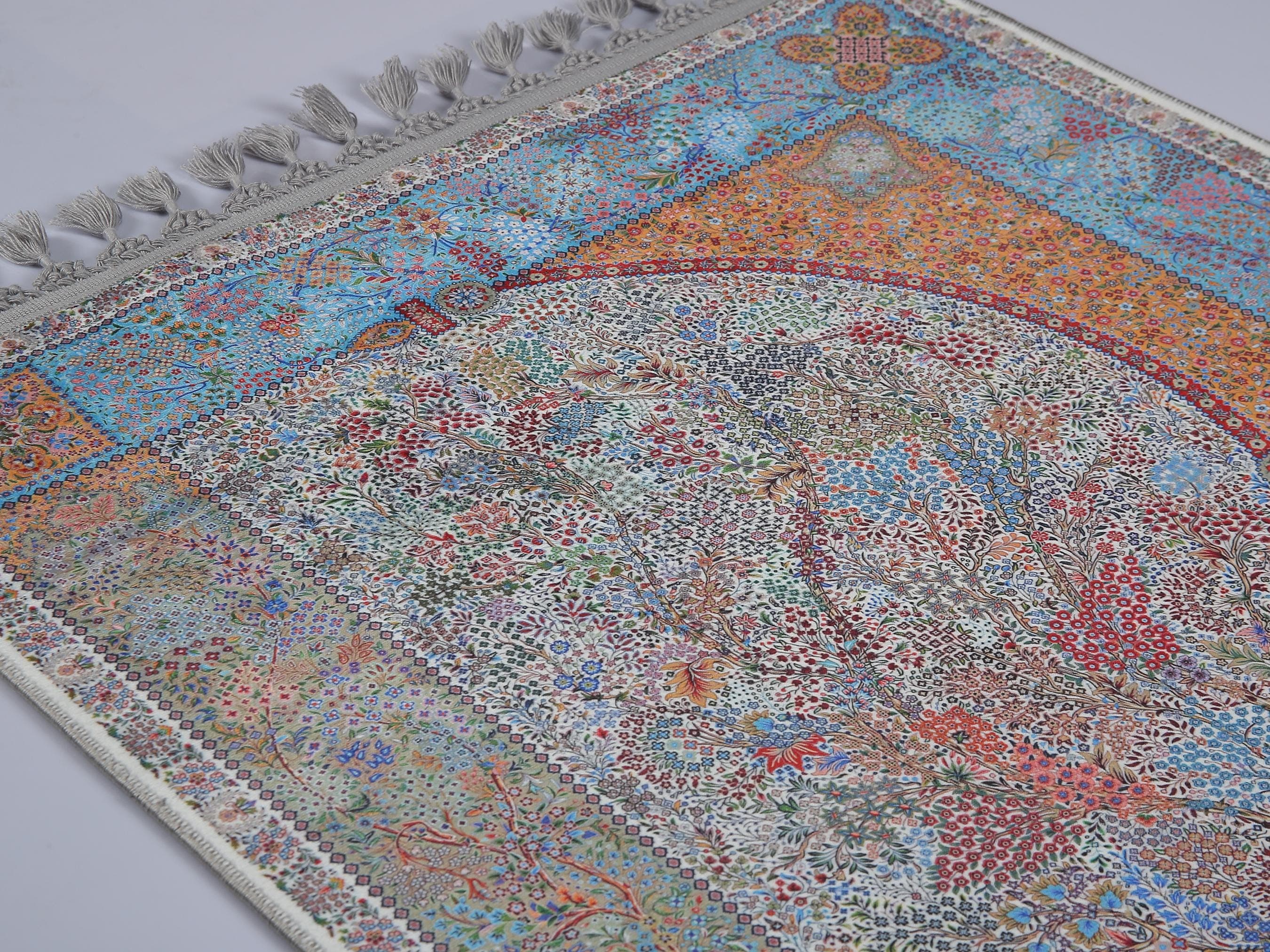 Prayer Mat & Blue Tree of Life Prayer Rug: Soft Silky Personalized Muslim Gift - image 4