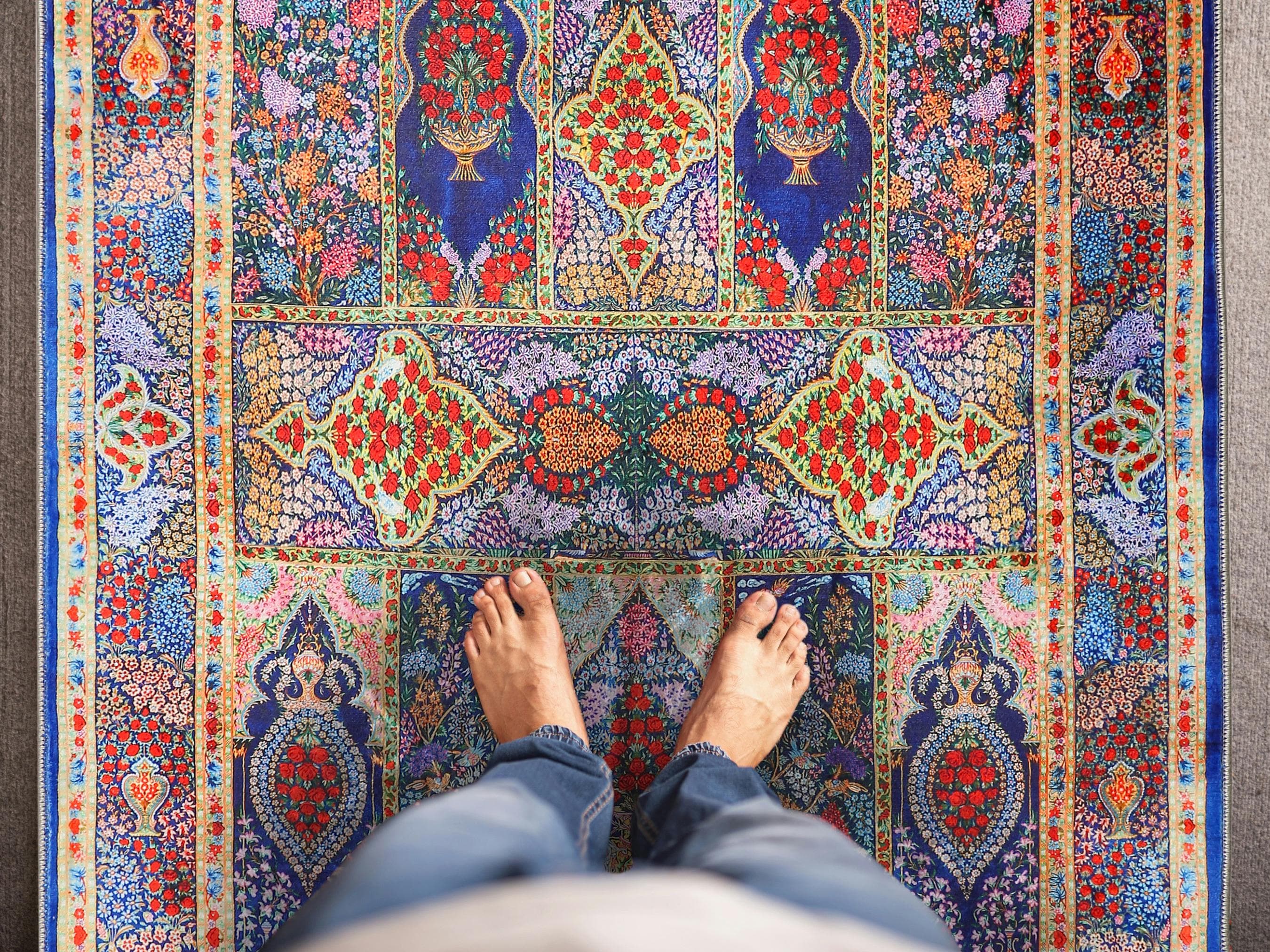 Prayer Mat Personalized Prayer Rug Soft Silky Floral Islamic Muslim Gebetsteppich - image 4