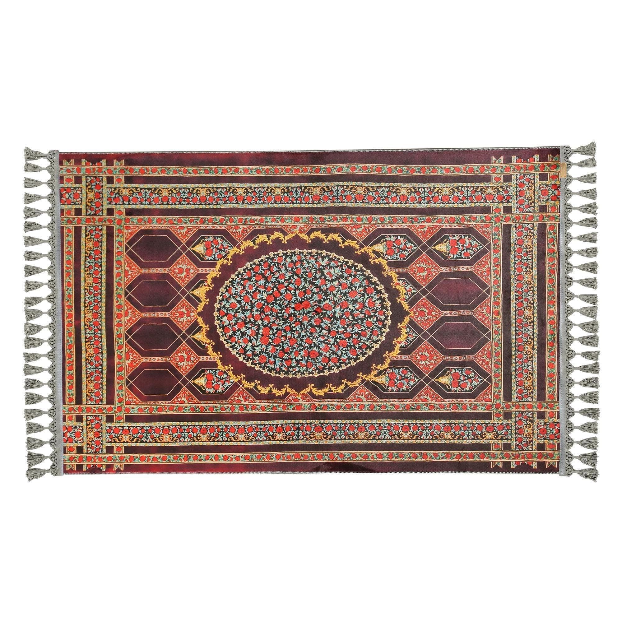 Soft, Low‑Pile Prayer Rug with Versatile Use  
📐 80x125 cm (2'7"x4'1") – Ideal for Daily Prayer & Home Decor  
🎨 Color: Rich Maroon (Burgundy) with Golden Yellow Accents – Warm, Elegant & Timeless  
🧵 Thickness: 7 mm  
⚖️ Weight: 1.738 kg/m²  
🪑 Non‑slip Cotton Base – Secure on All Floor Types  
🧺 Machine Washable at 30°C | Robot Vacuum Compatible  
🌍 Made in Istanbul, Turkey by Prayer Rug Lux