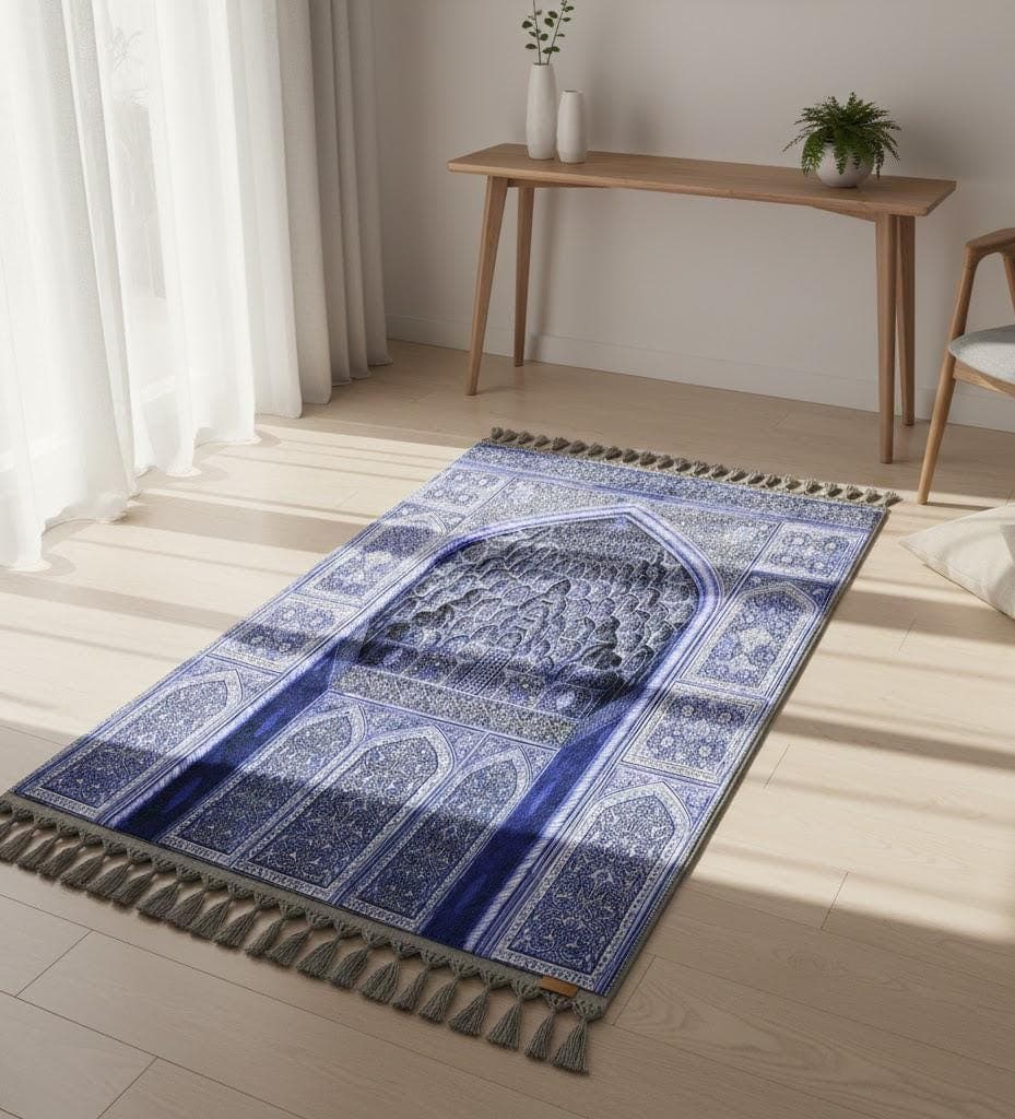 Prayer Mat | Blue Mihrab | Personalized Prayer Rug | Custom Janamaz | Islamic Gift Sejadah - image 4