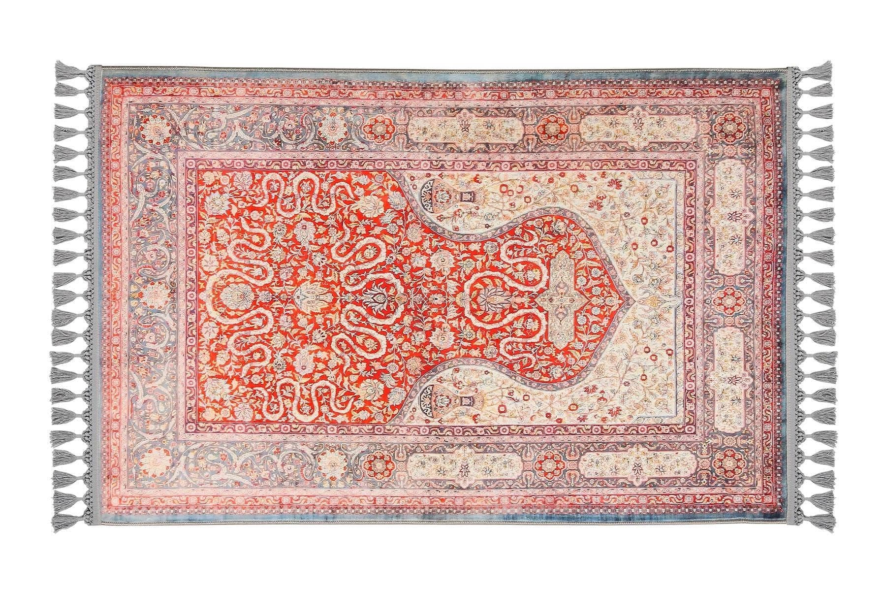 Prayer Mat & Red Turkish Prayer Rug: Soft Silky Personalized Muslim Gift Custom Islam - image 3
