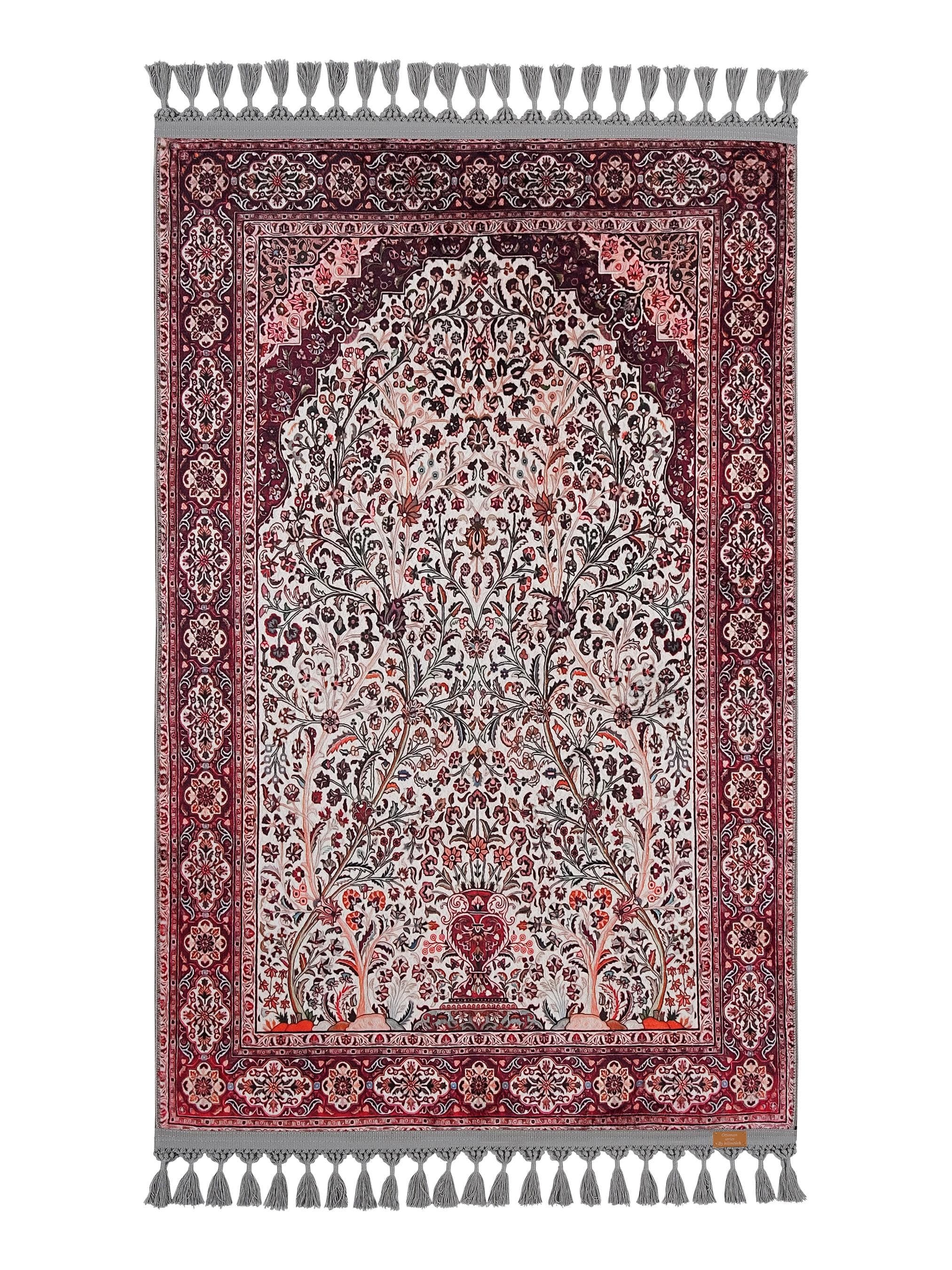 Prayer Mat & Floral Mihrab Prayer Rug: Soft Silky Turkish Luxury Islamic Gift Islam