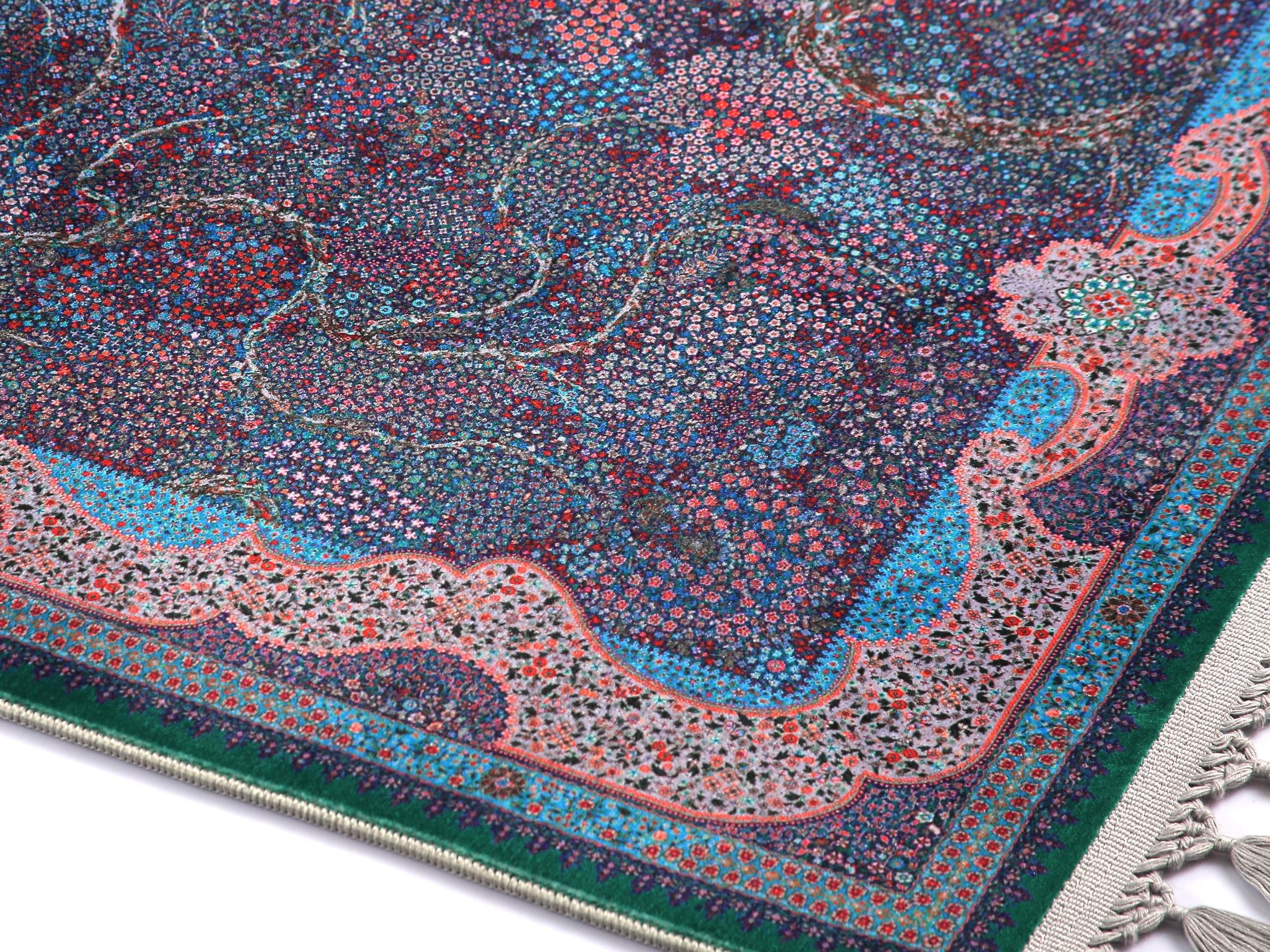 Prayer Mat  Blue Tree of Life Prayer Rug: Soft Silky Luxury Islamic Gift - image 4