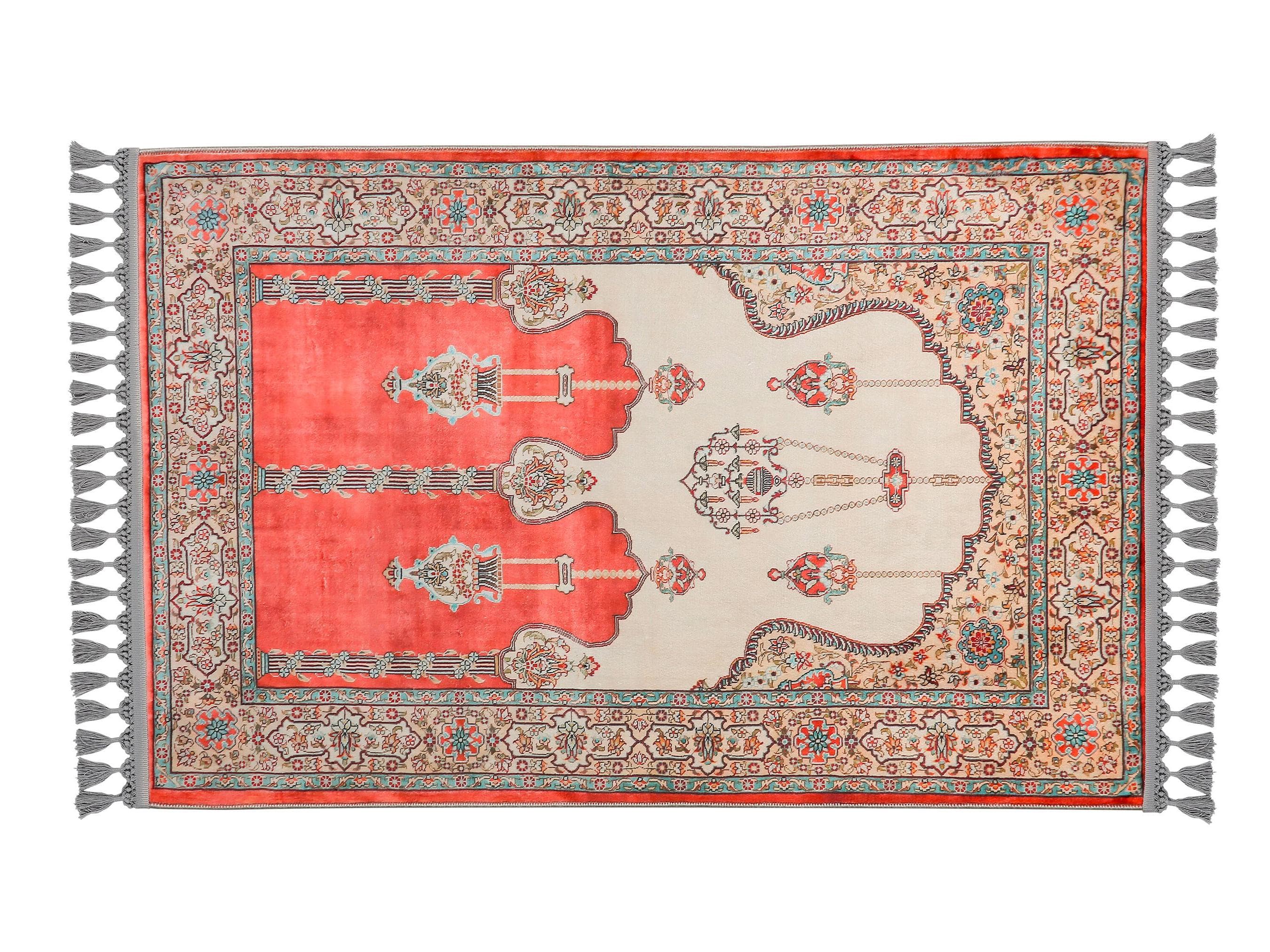 Prayer Mat Personalized Prayer Rug Islamic Mihrab Soft Silky Turkish Gebetsteppich - image 3