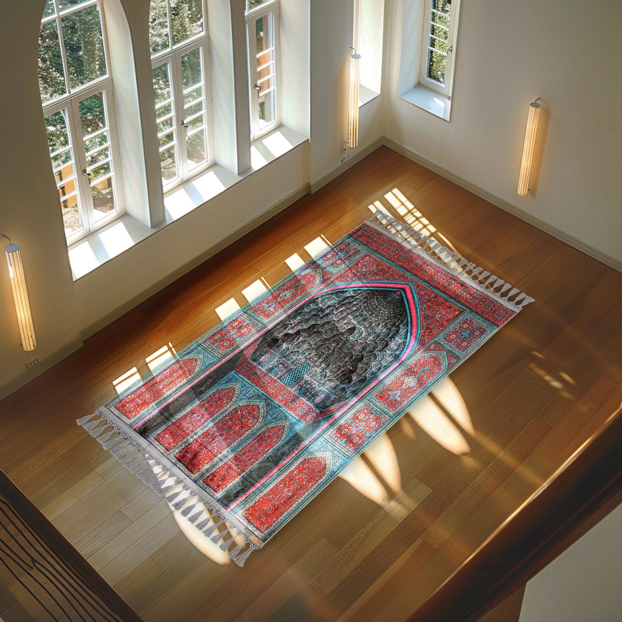 Prayer Mat Islamic Muslim Gift Gebetsteppich Soft Silky Surface Prayer Rug - image 4