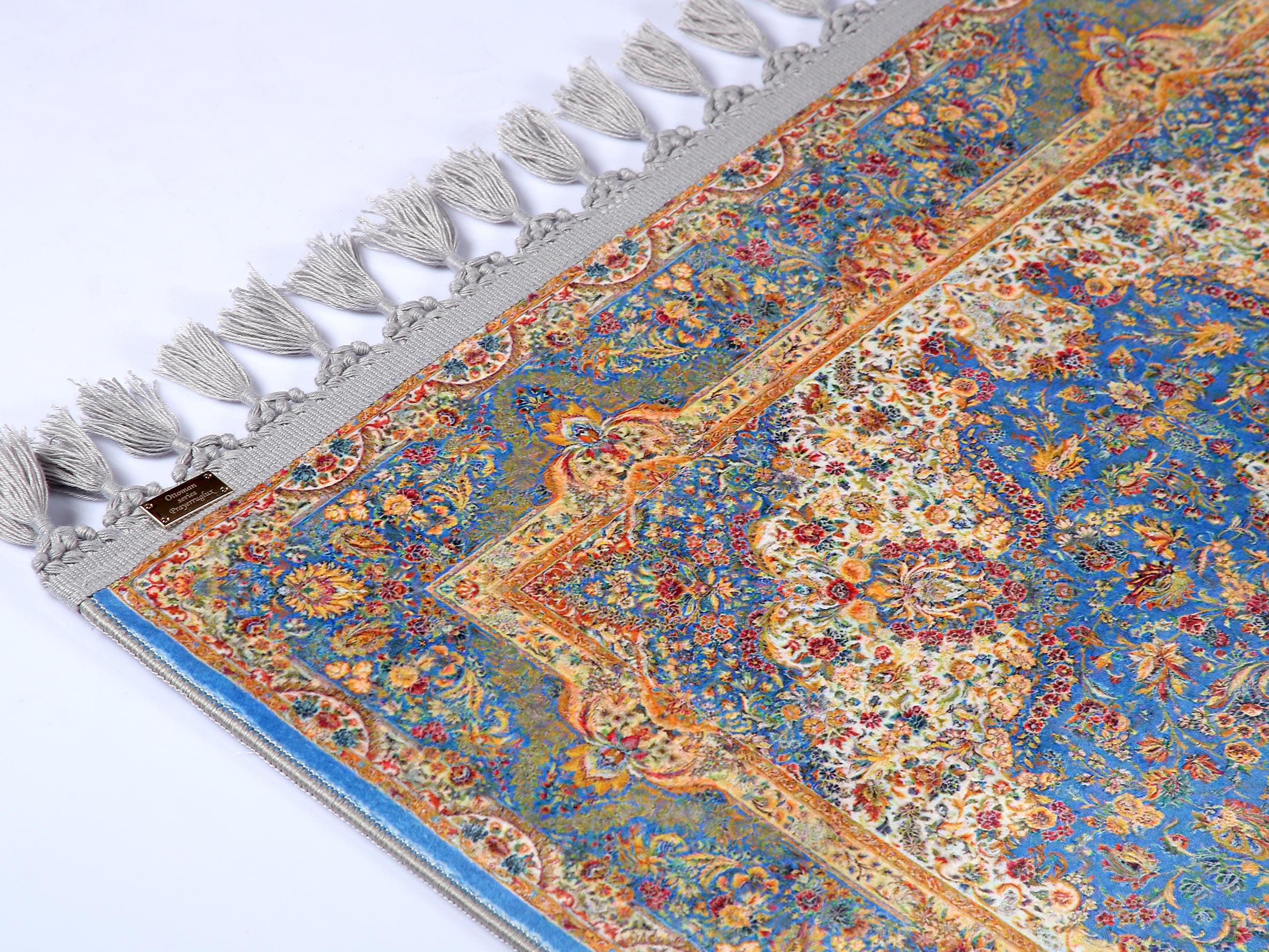 Prayer Mat Blue Turkish Prayer Rug Soft Silky Islamic Muslim Gift Gebetsteppich Janamaz Rugs - image 5