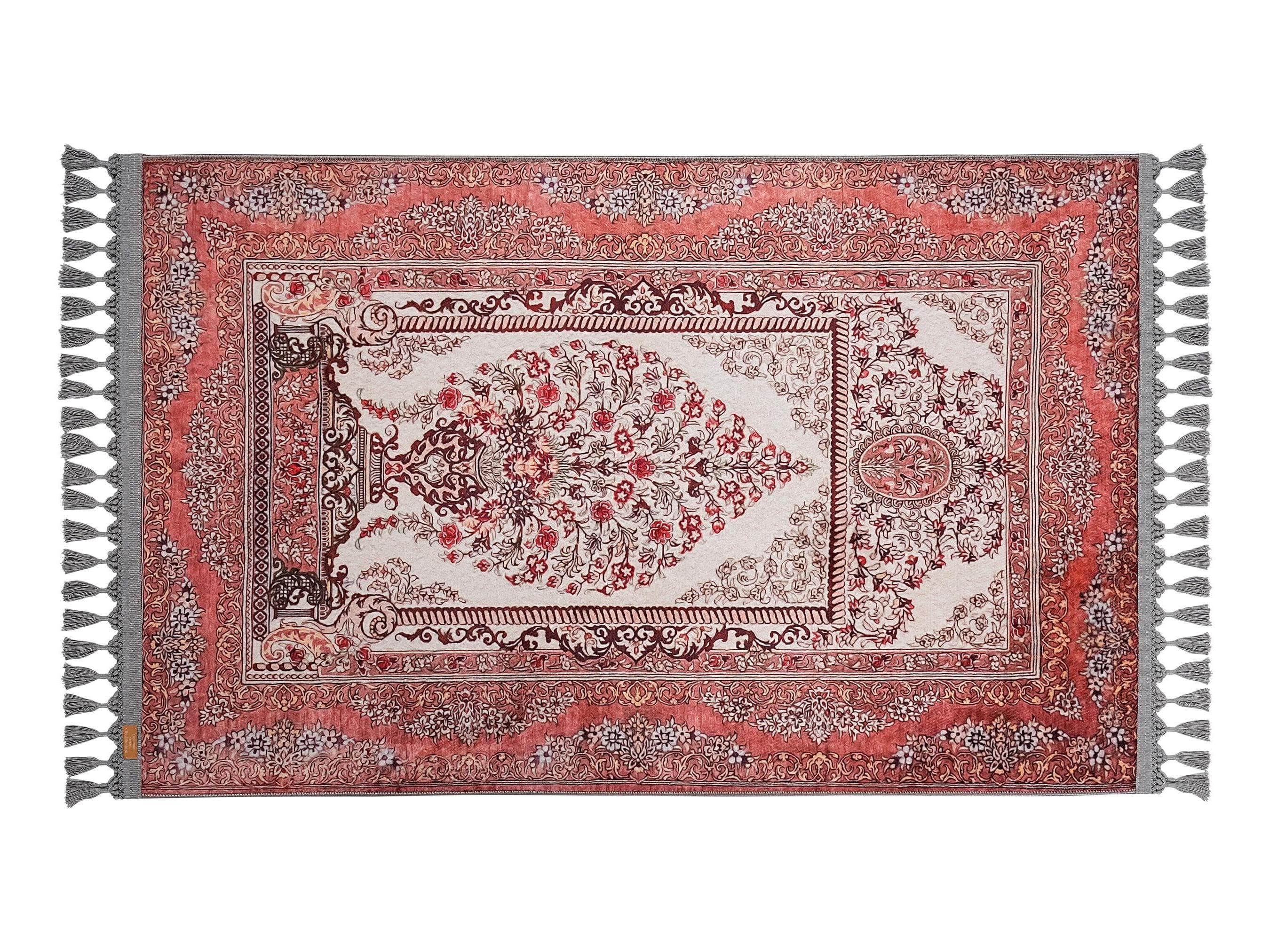 Soft Prayer Rug with Medium-Pile Surface  
📐 80x125 cm (2'7"x4'1") – Ideal Size for Daily Salah  
🧵 Thickness: 7 mm  
⚖️ Weight: 1.738 kg/m²  
🪑 Non-slip Cotton Base – Stable on All Floor Types  
🧺 Machine Washable at 30°C | Compatible with Robot Vacuums  
🎨 Floral Mihrab Design – Elegant & Fade-Resistant Print  
🌍 Made in Istanbul, Turkey by Prayer Rug Lux