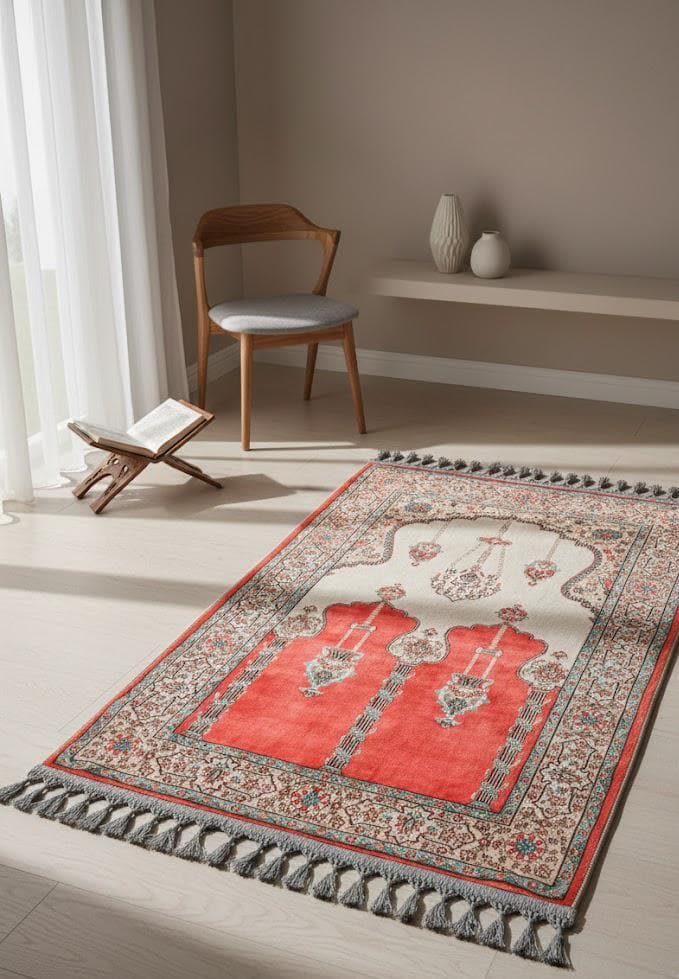 Prayer Mat Personalized Prayer Rug Islamic Mihrab Soft Silky Turkish Gebetsteppich - image 4