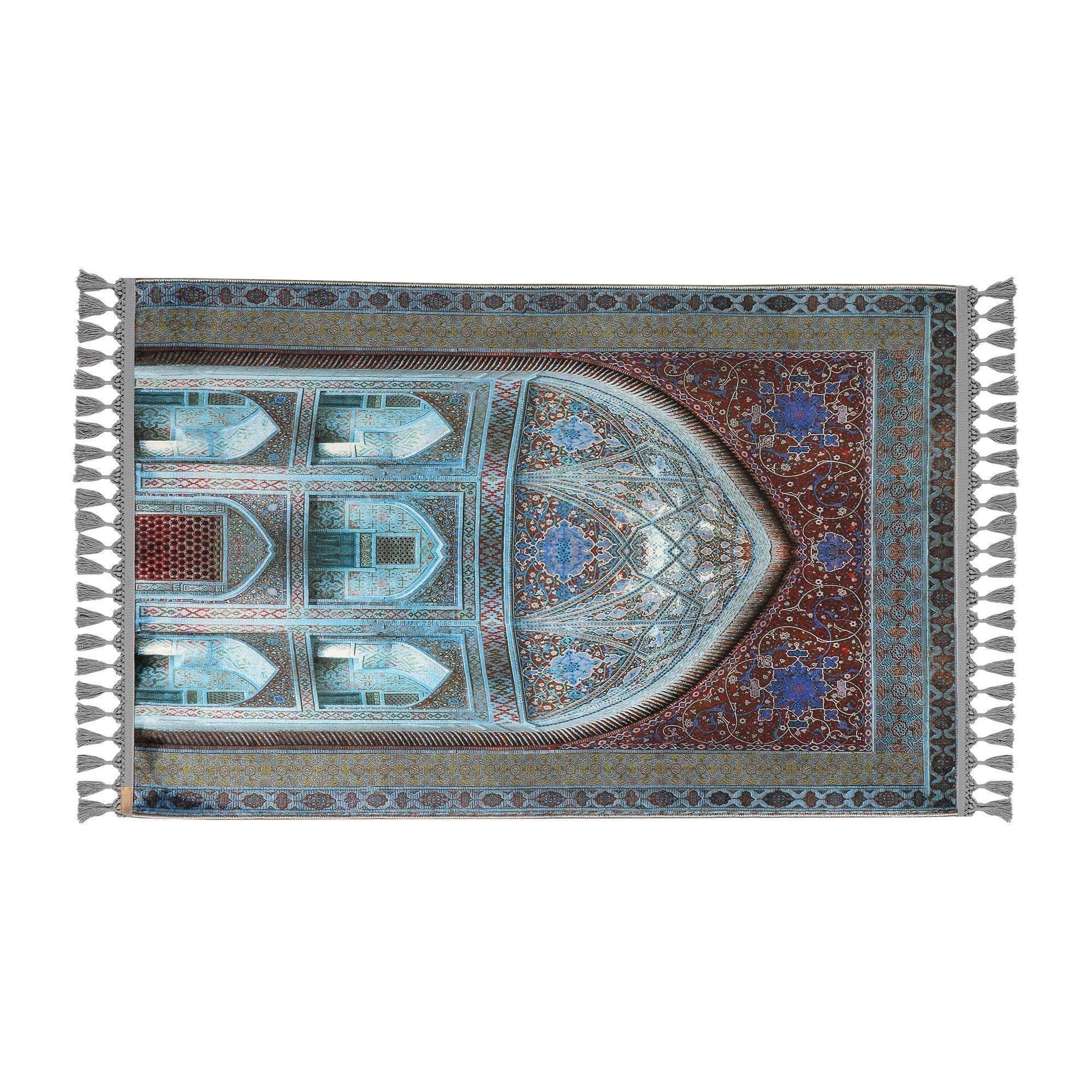 🕌 Mihrab Islamic Prayer Rug – Soft Mat for Daily Salah & Muslim Gift

Soft Prayer Rug with Low‑Pile Textured Surface  
📐 80x125 cm (2'7"x4'1") – Ideal for Daily Salah  
🎨 Color Palette: Ice Blue Field with Rich Brown Mihrab & Cream Accents – Calm, Grounded & Elegant  
🧵 Thickness: 7 mm  
⚖️ Weight: 1.738 kg/m²  
🪑 Non‑slip Cotton Base – Secure on All Floor Types