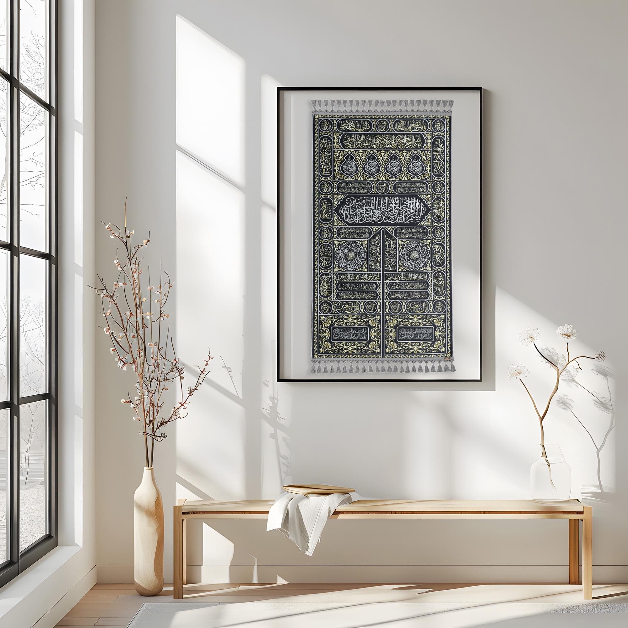 Islamic Wall Art - Kaaba Door - Wall Hanging Rug - Arabic Calligraphy - Quran Home Decor Rugs - image 4