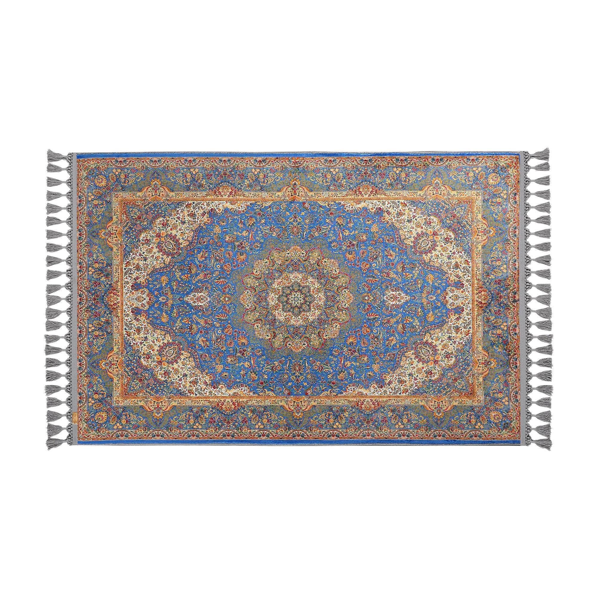 Prayer Mat Blue Turkish Prayer Rug Soft Silky Islamic Muslim Gift Gebetsteppich Janamaz Rugs - image 3