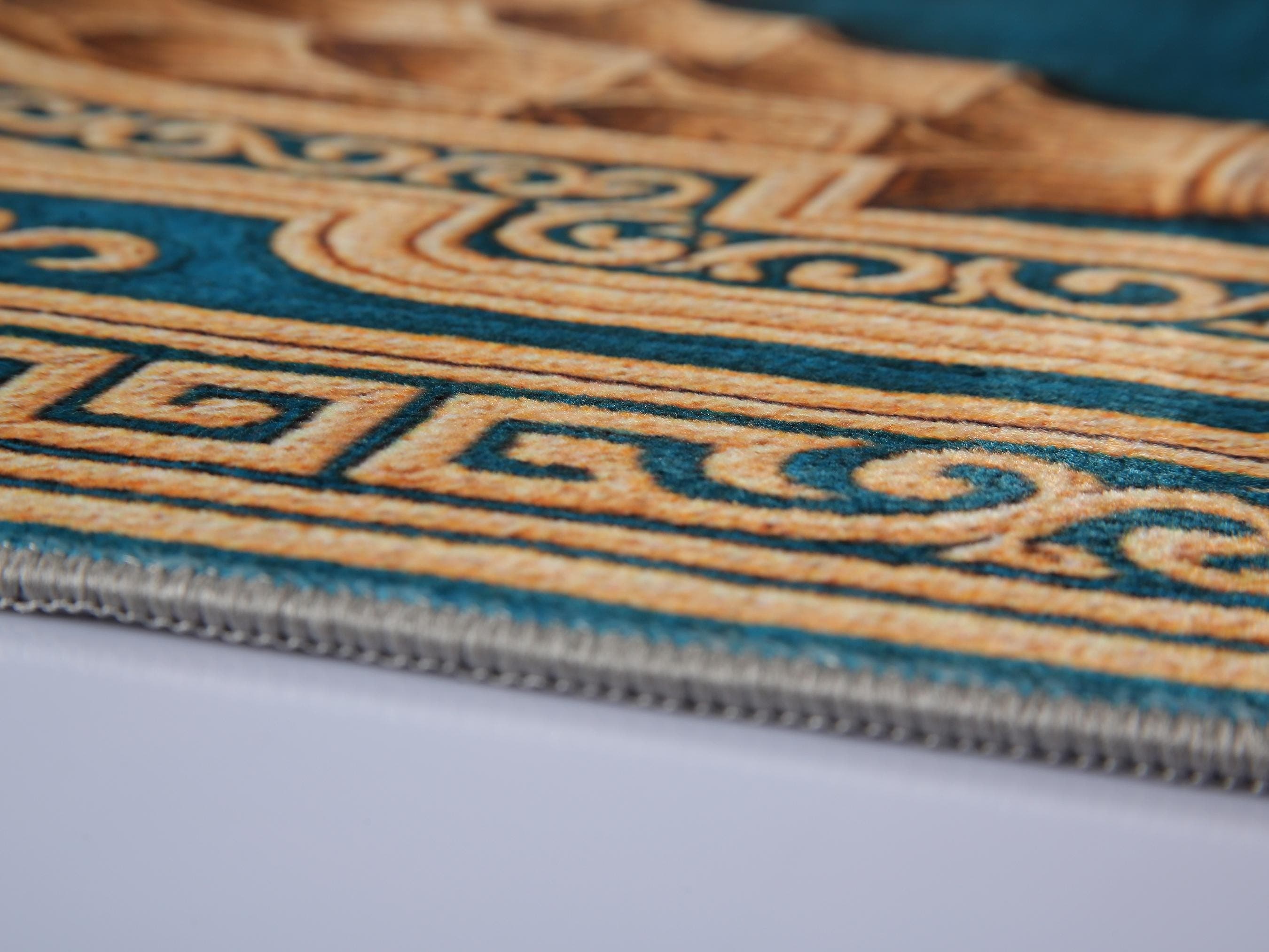 Prayer Mat  Blue Mihrab Prayer Rug: Soft Silk Luxury Islamic Muslim  Gift Arabian Carpet - image 5