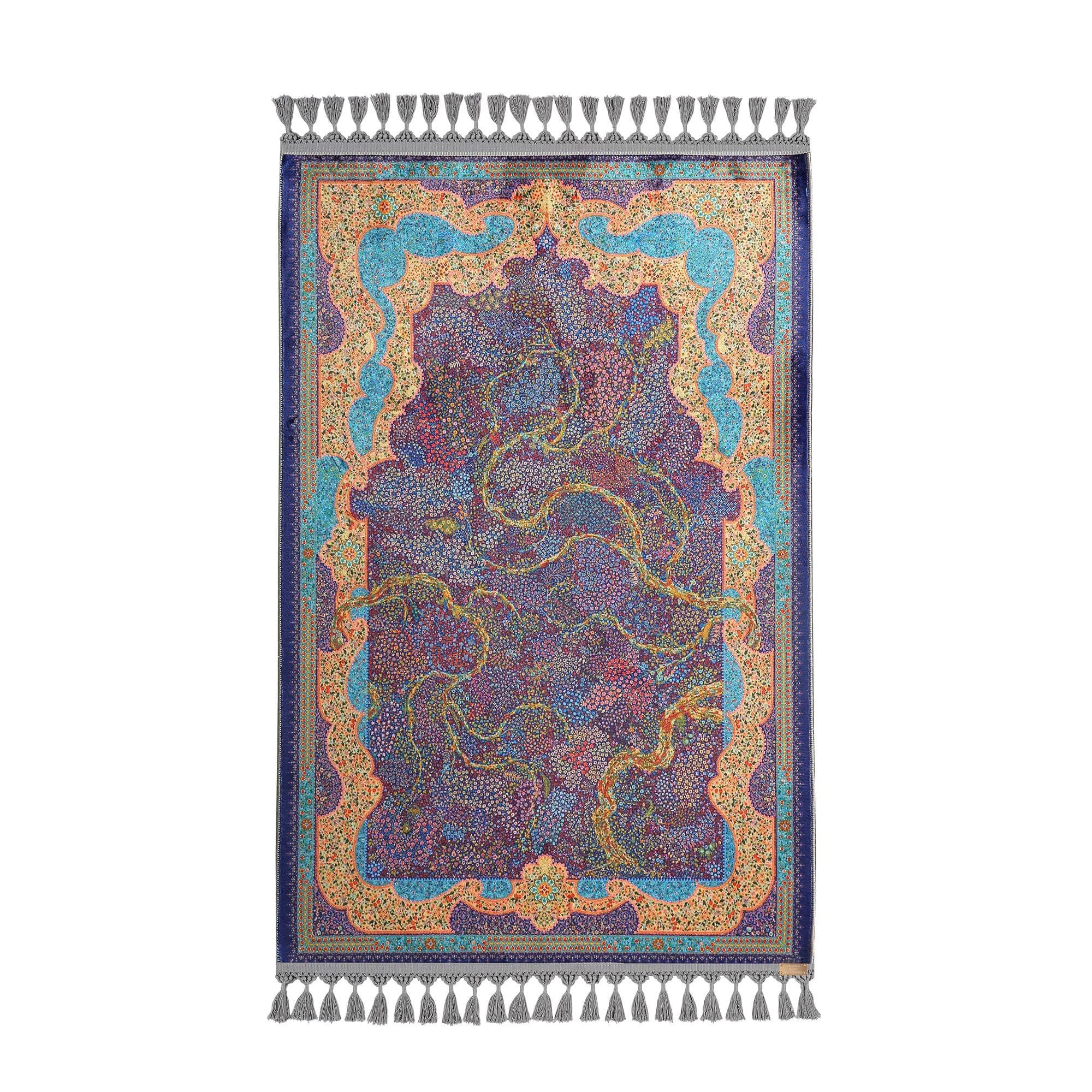 Blue Prayer Mat | Turkish Tree of Life Rug | Gebetsteppich | Islamic Muslim Gift