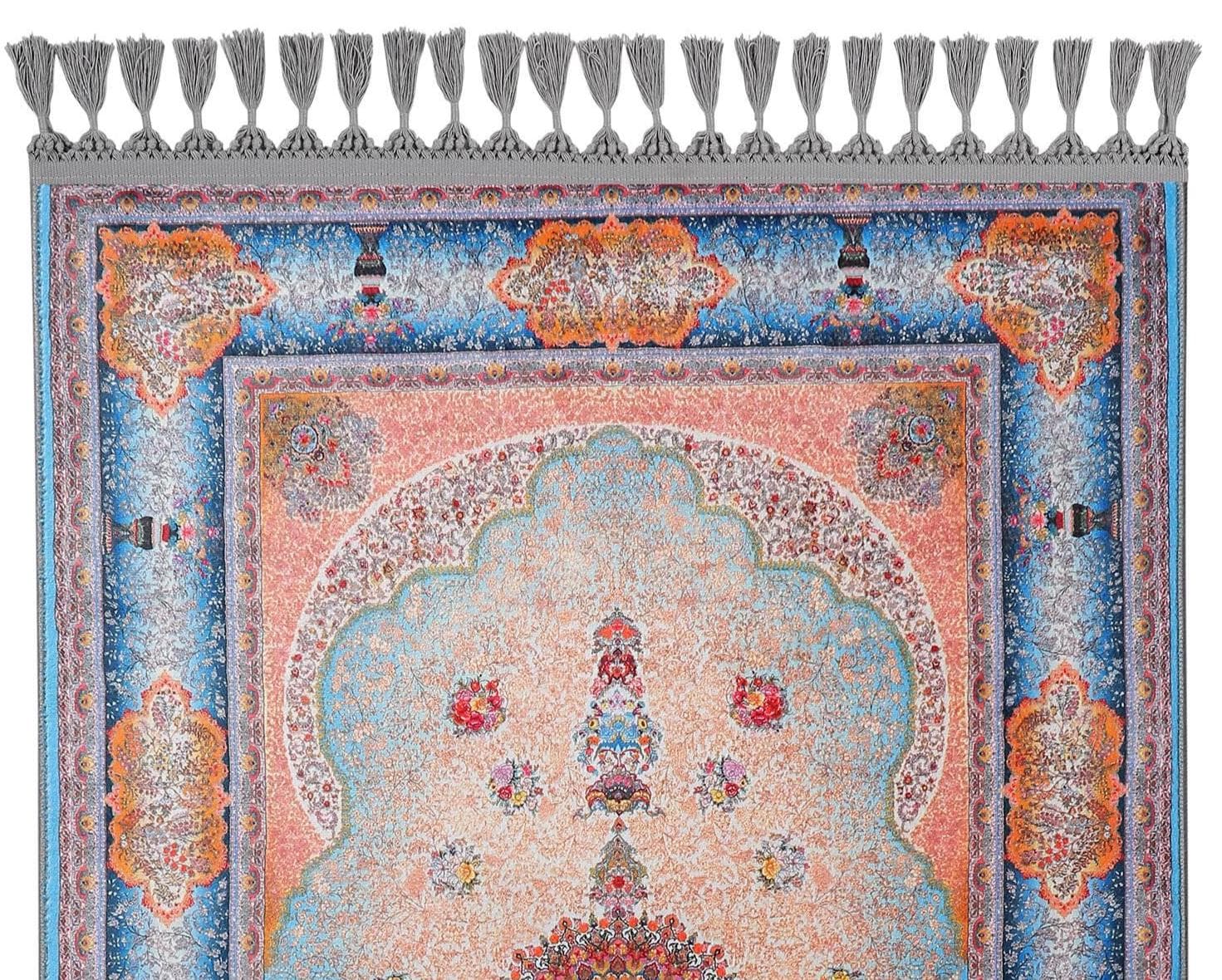 Prayer Mat & Blue Prayer Rug: Soft Silky Personalized Muslim Gift For Her Custom - image 4